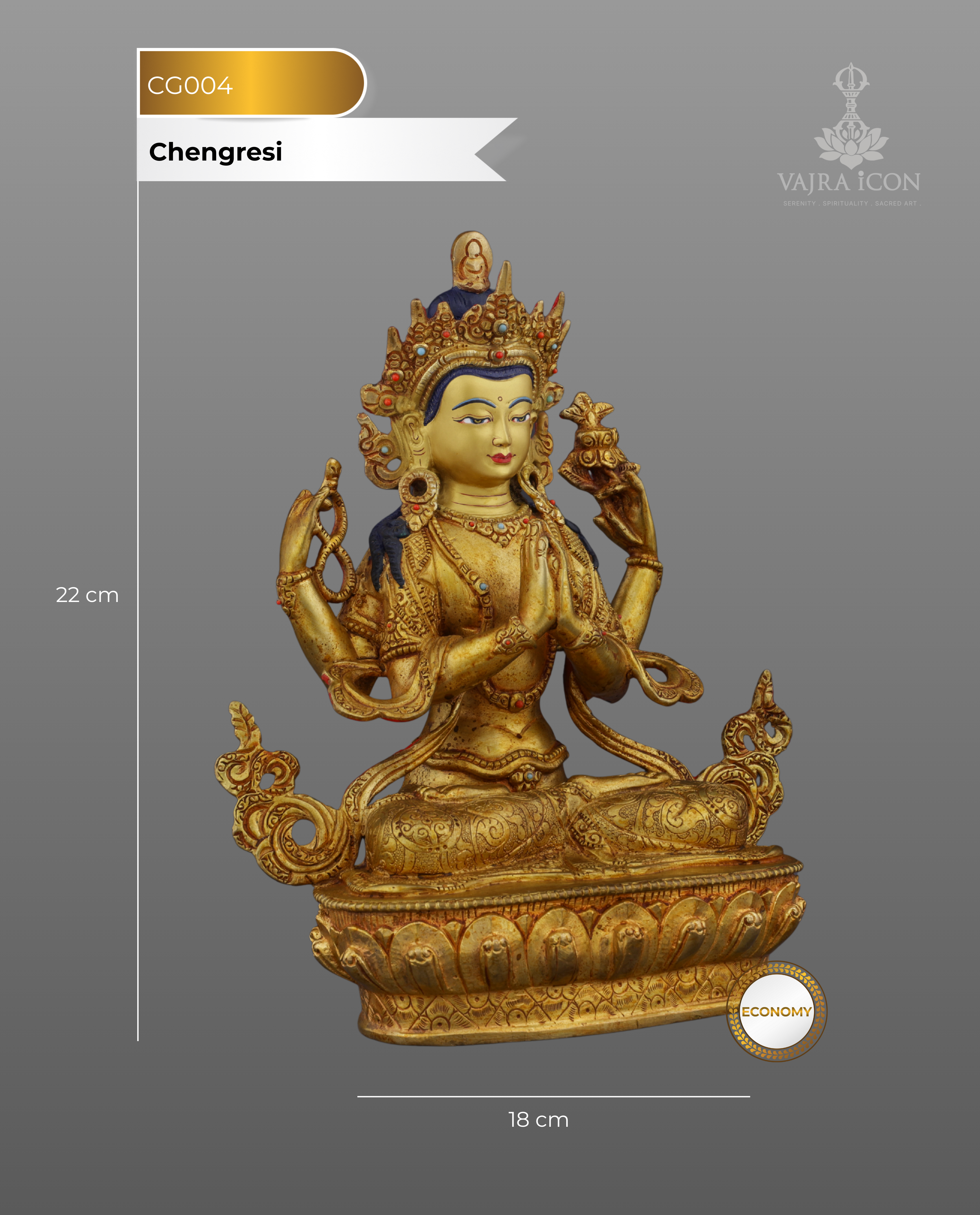 Radiant Compassion | Exquisite Nepalese Chengresi Masterpiece