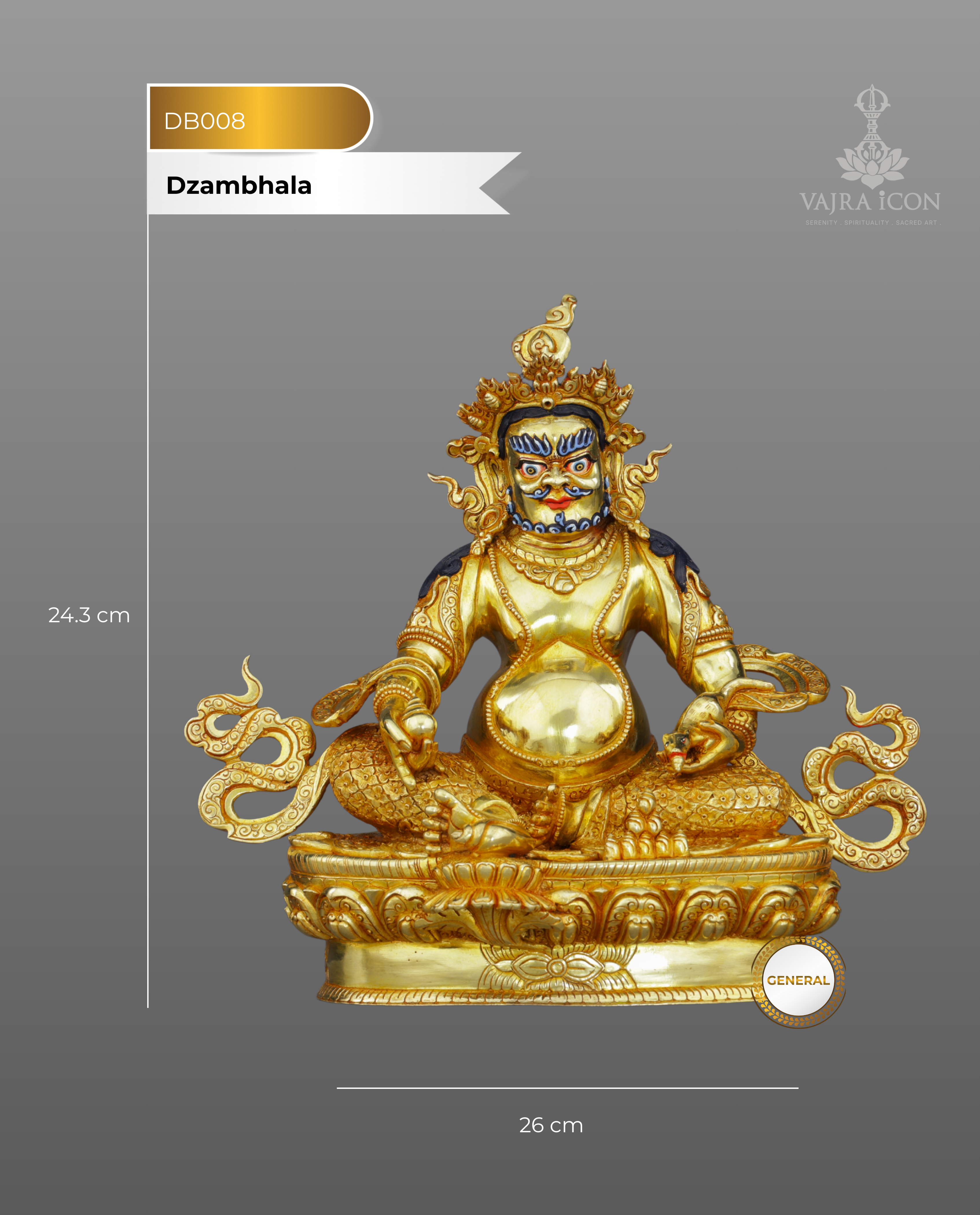 Wealth and Fortune | Radiant 24K Gold Dzambhala Statue&nbsp;