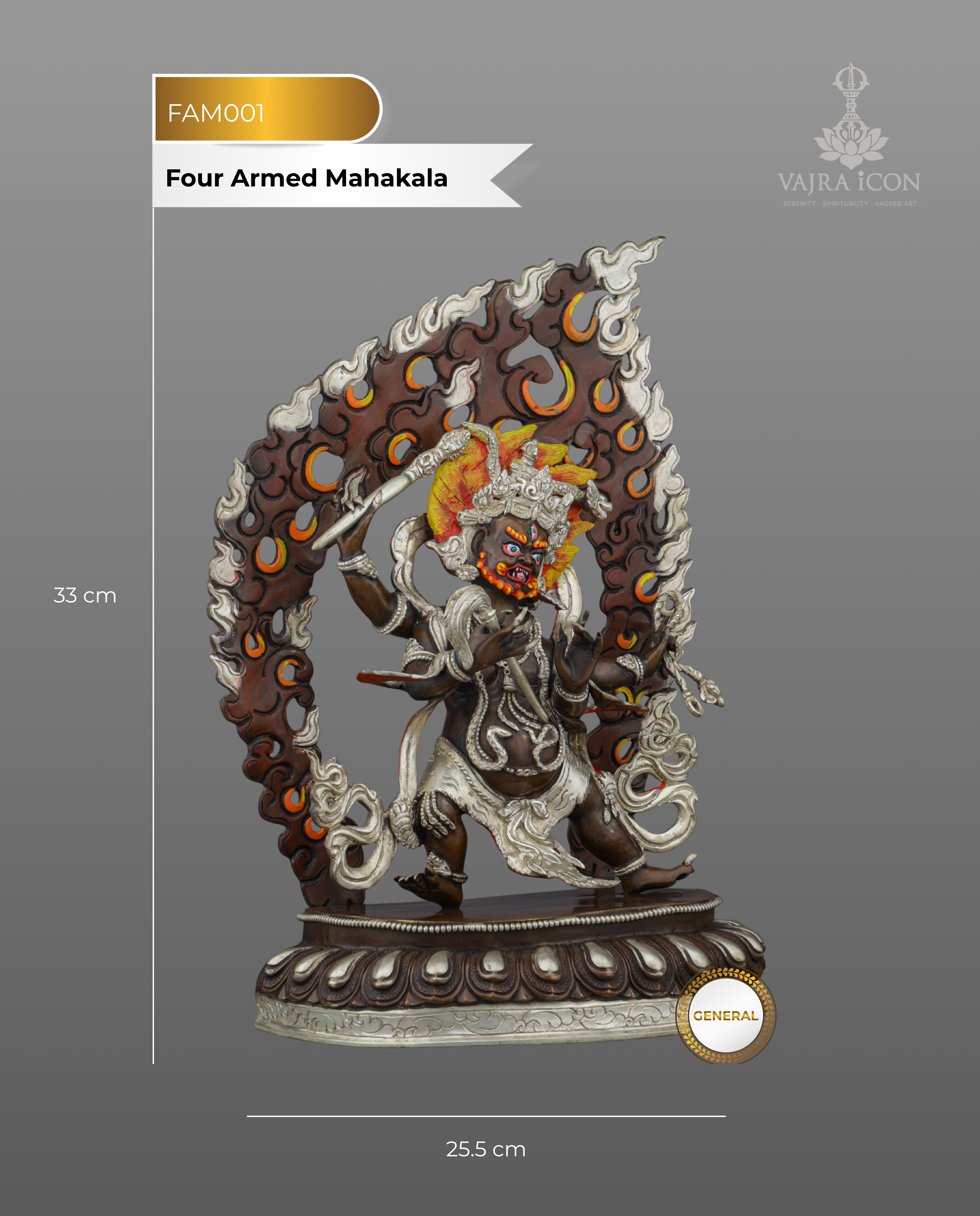 Four Armed Mahakala Statue | The Supreme Protector of Dharma