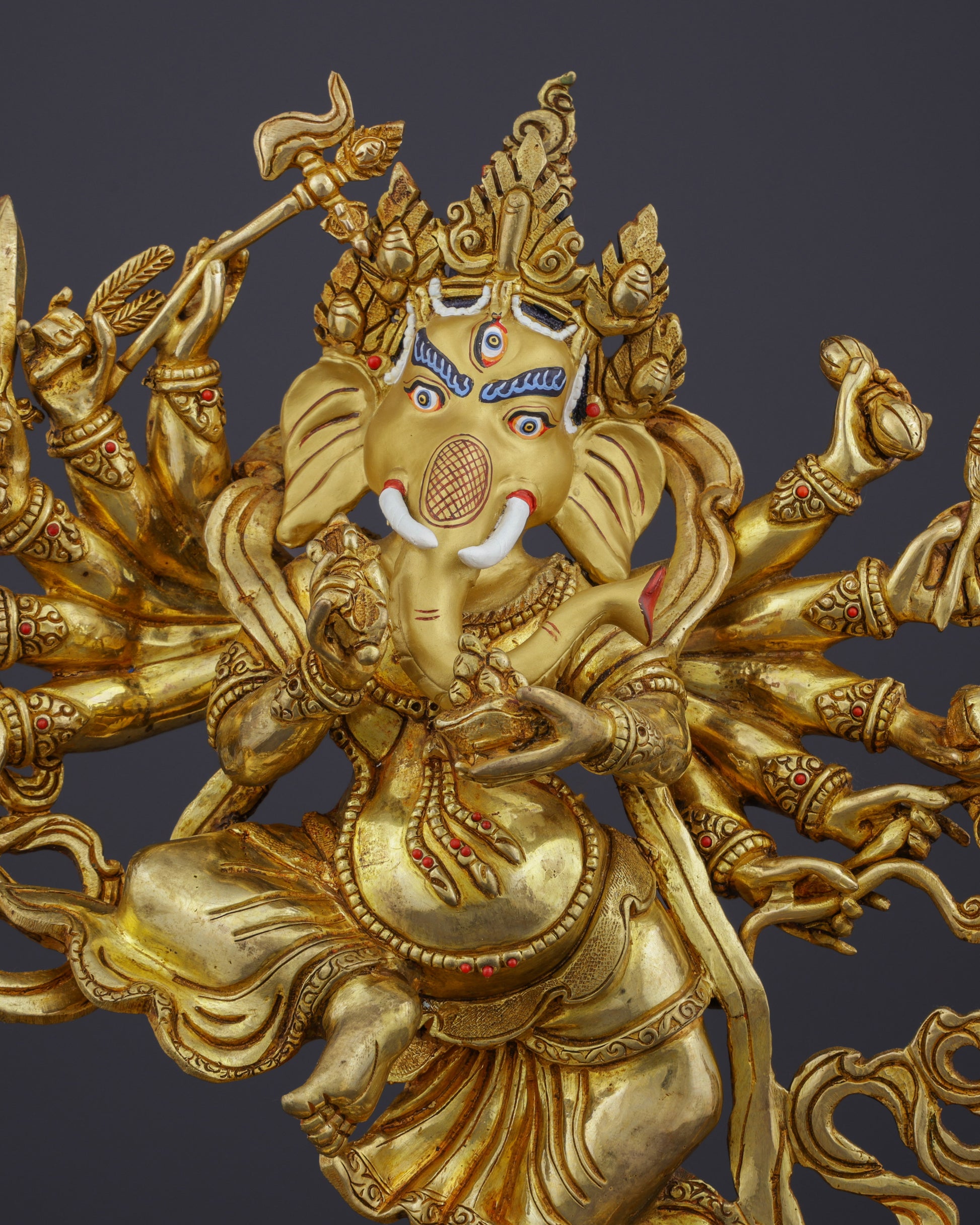 The Divine Remover of Obstacles | Magnificent Nepalese Dancing Ganesh Statue - Authentic Handcrafted Statue