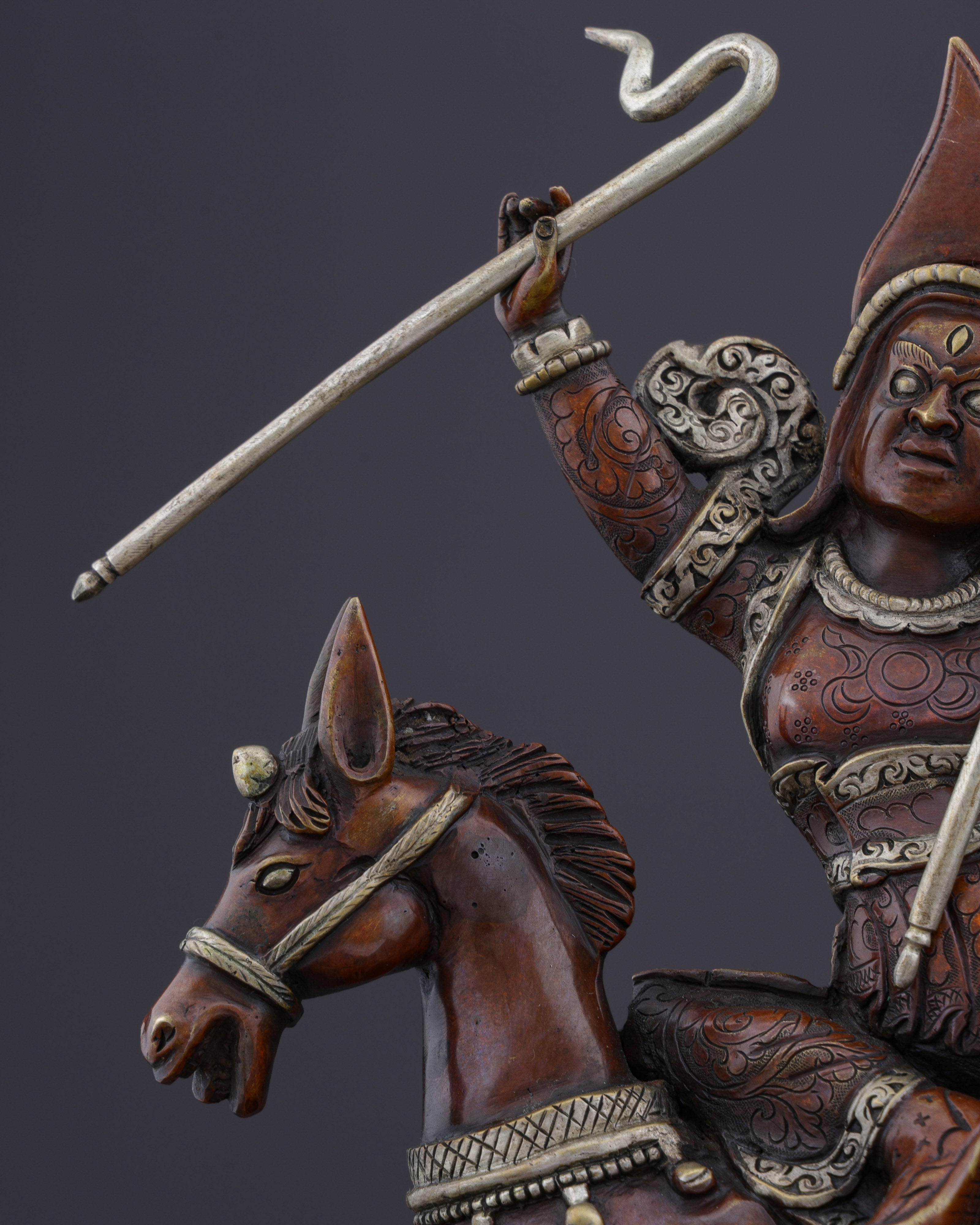 Legendary Protector of Tibet | Handcrafted Nepalese Oxidized King Gesar Statue