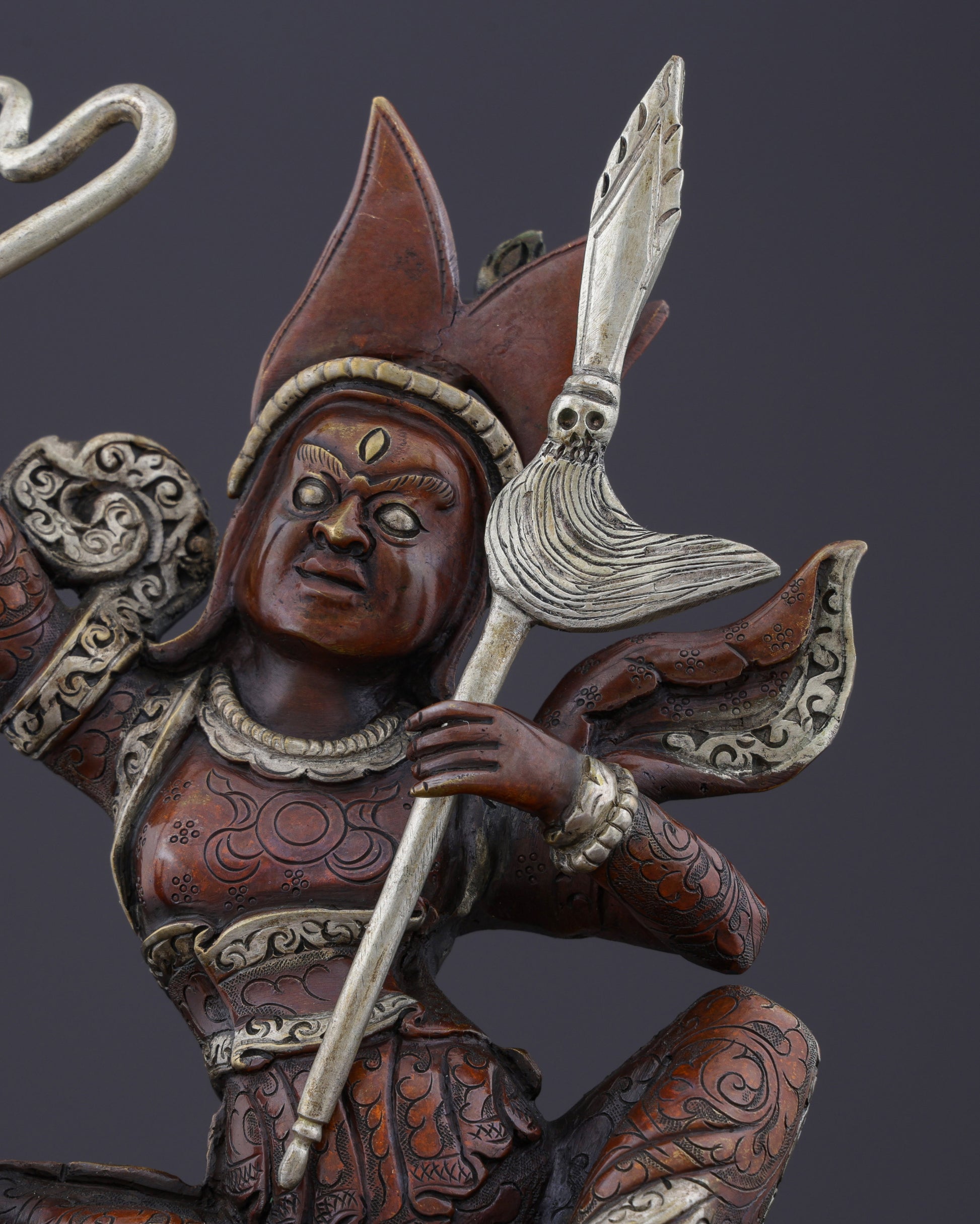 Legendary Protector of Tibet | Handcrafted Nepalese Oxidized King Gesar Statue - Authentic Handcrafted Statue