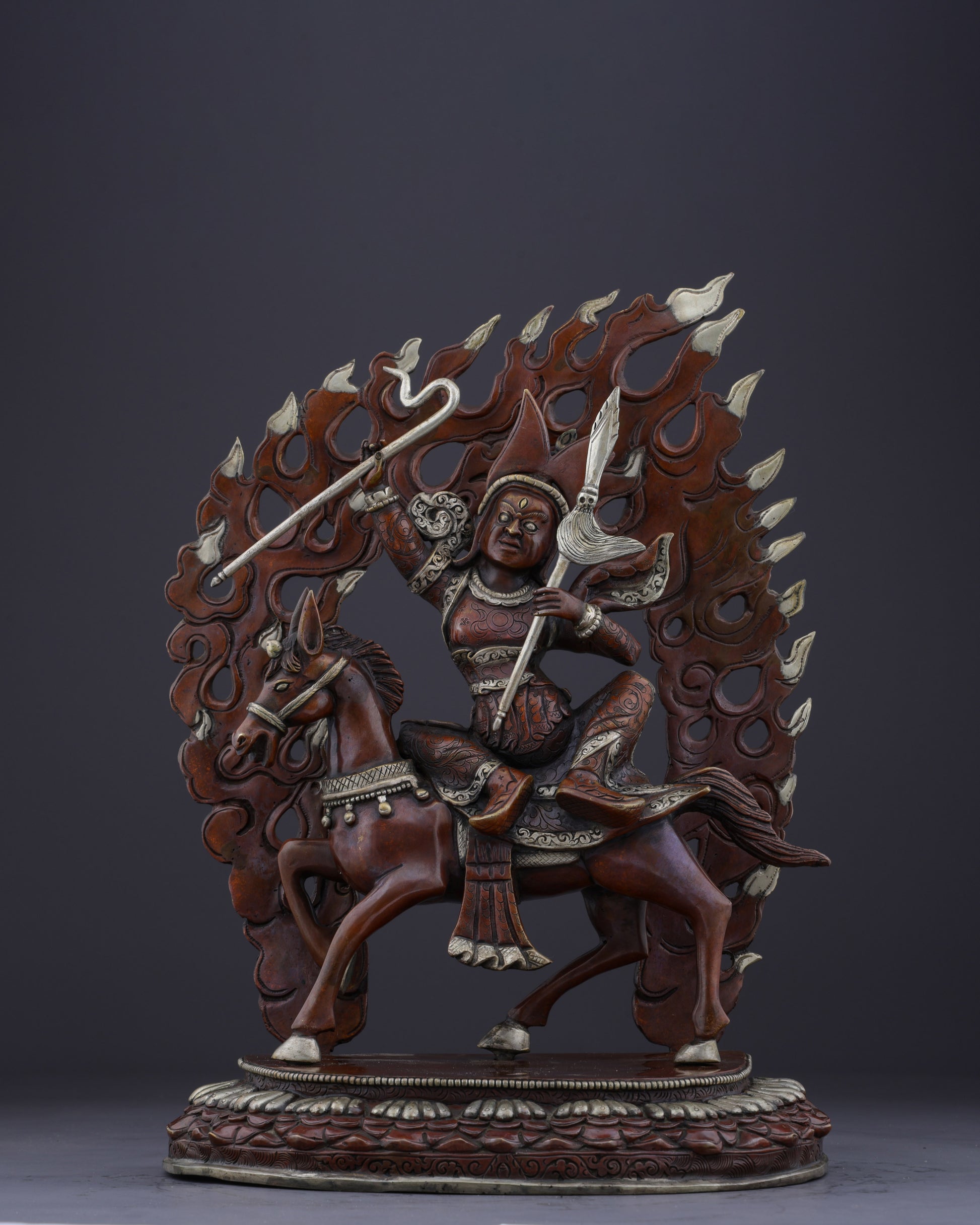 Legendary Protector of Tibet | Handcrafted Nepalese Oxidized King Gesar Statue - Authentic Handcrafted Statue