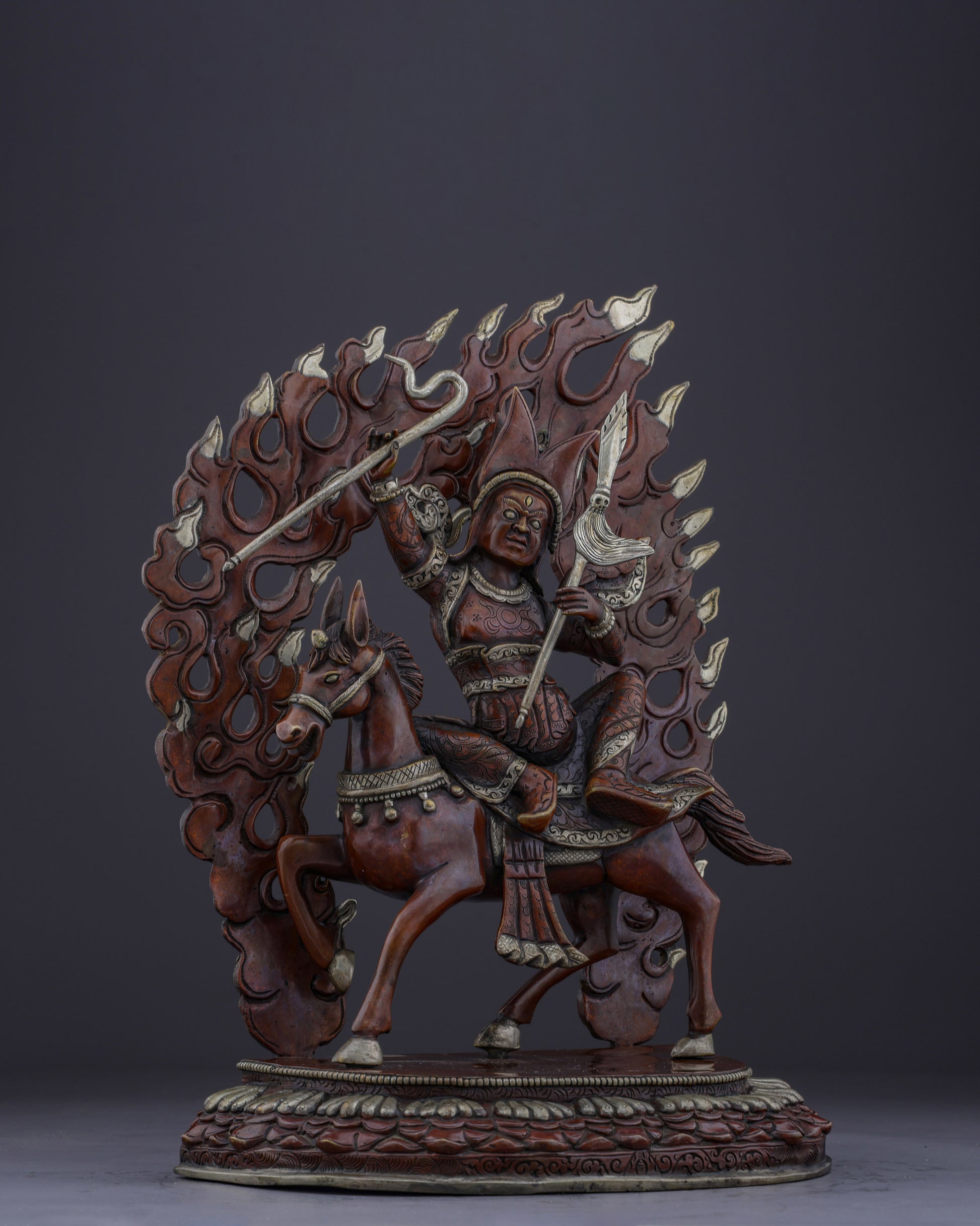 Legendary Protector of Tibet | Handcrafted Nepalese Oxidized King Gesar Statue - Authentic Handcrafted Statue