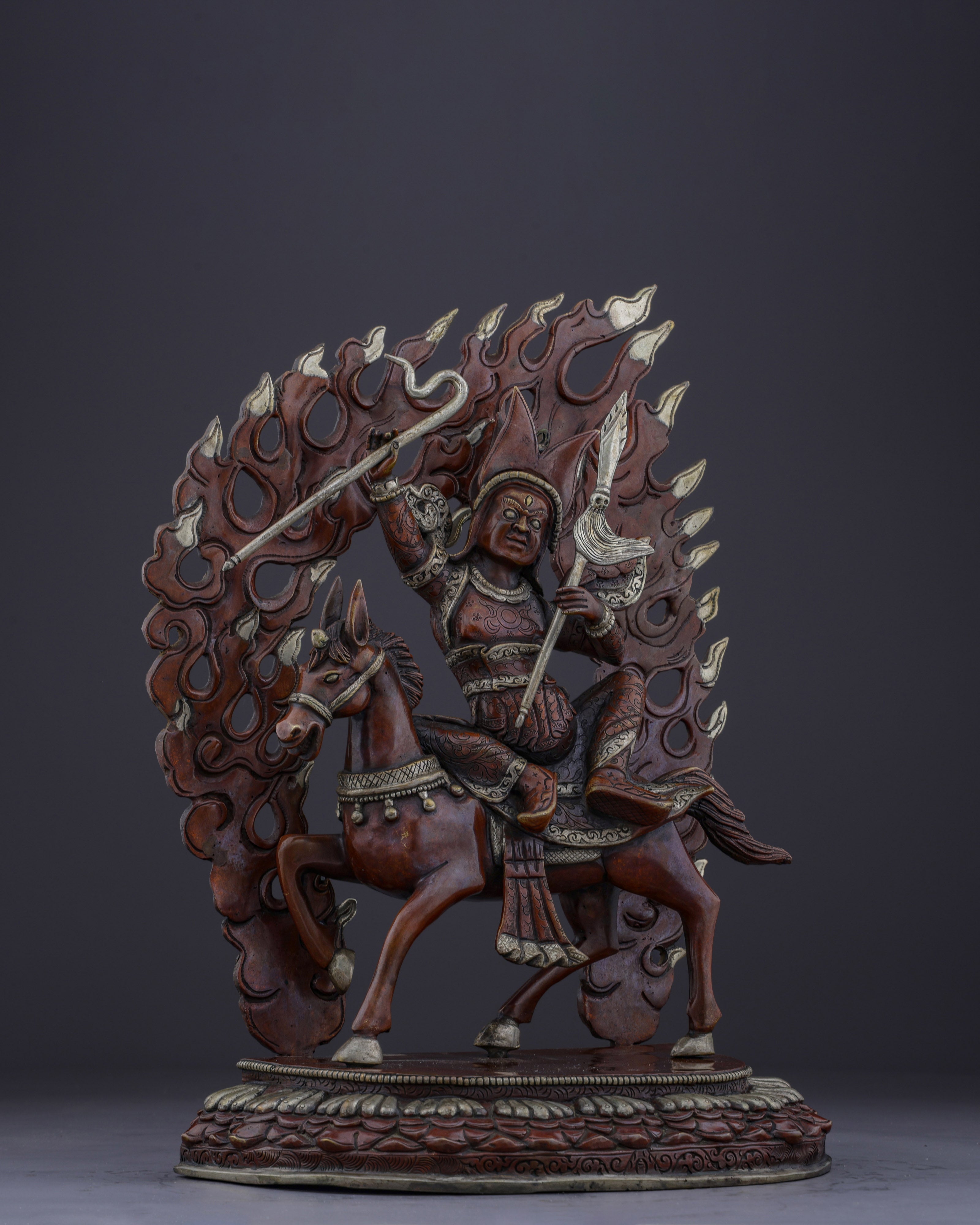 Legendary Protector of Tibet | Handcrafted Nepalese Oxidized King Gesar Statue