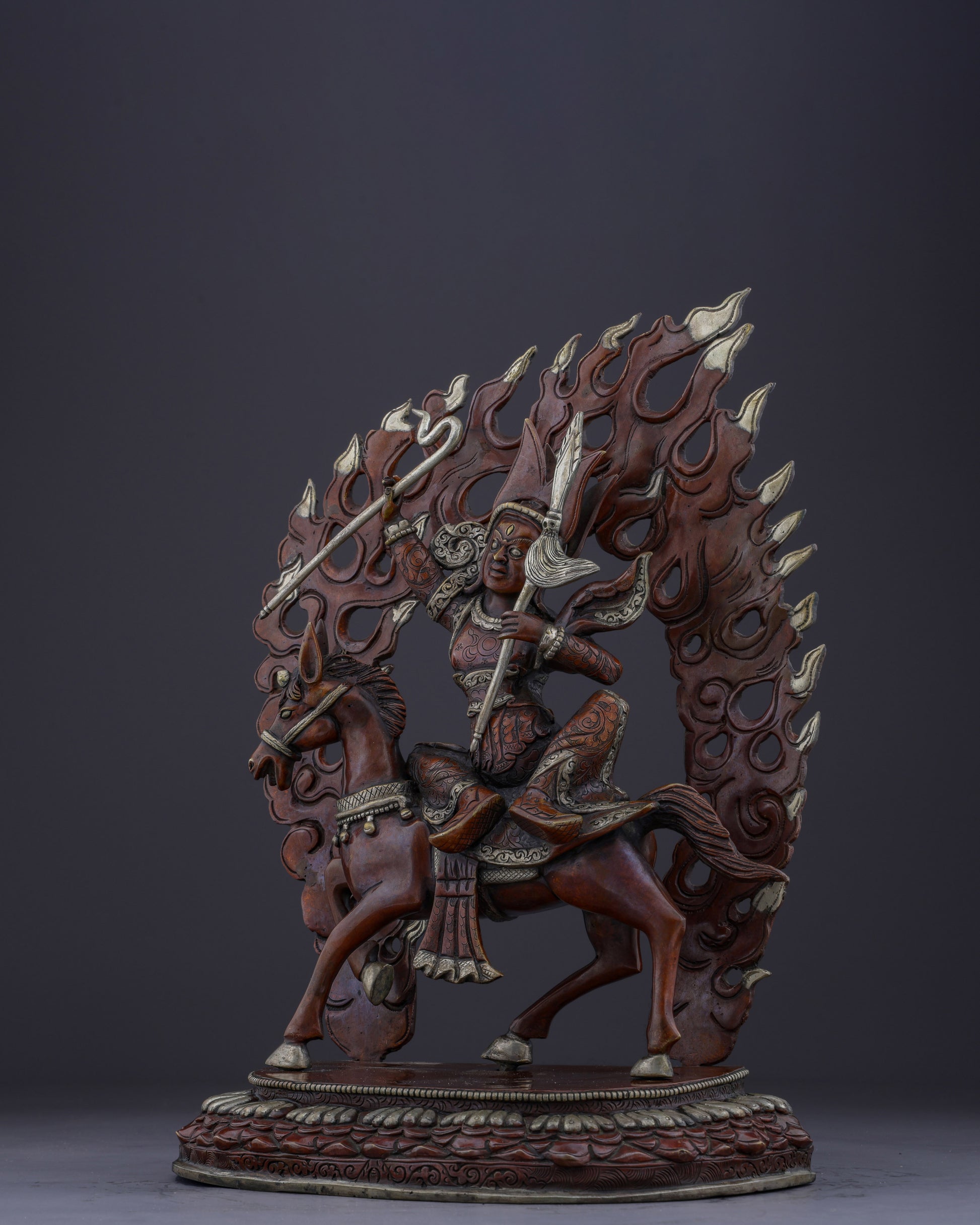 Legendary Protector of Tibet | Handcrafted Nepalese Oxidized King Gesar Statue - Authentic Handcrafted Statue