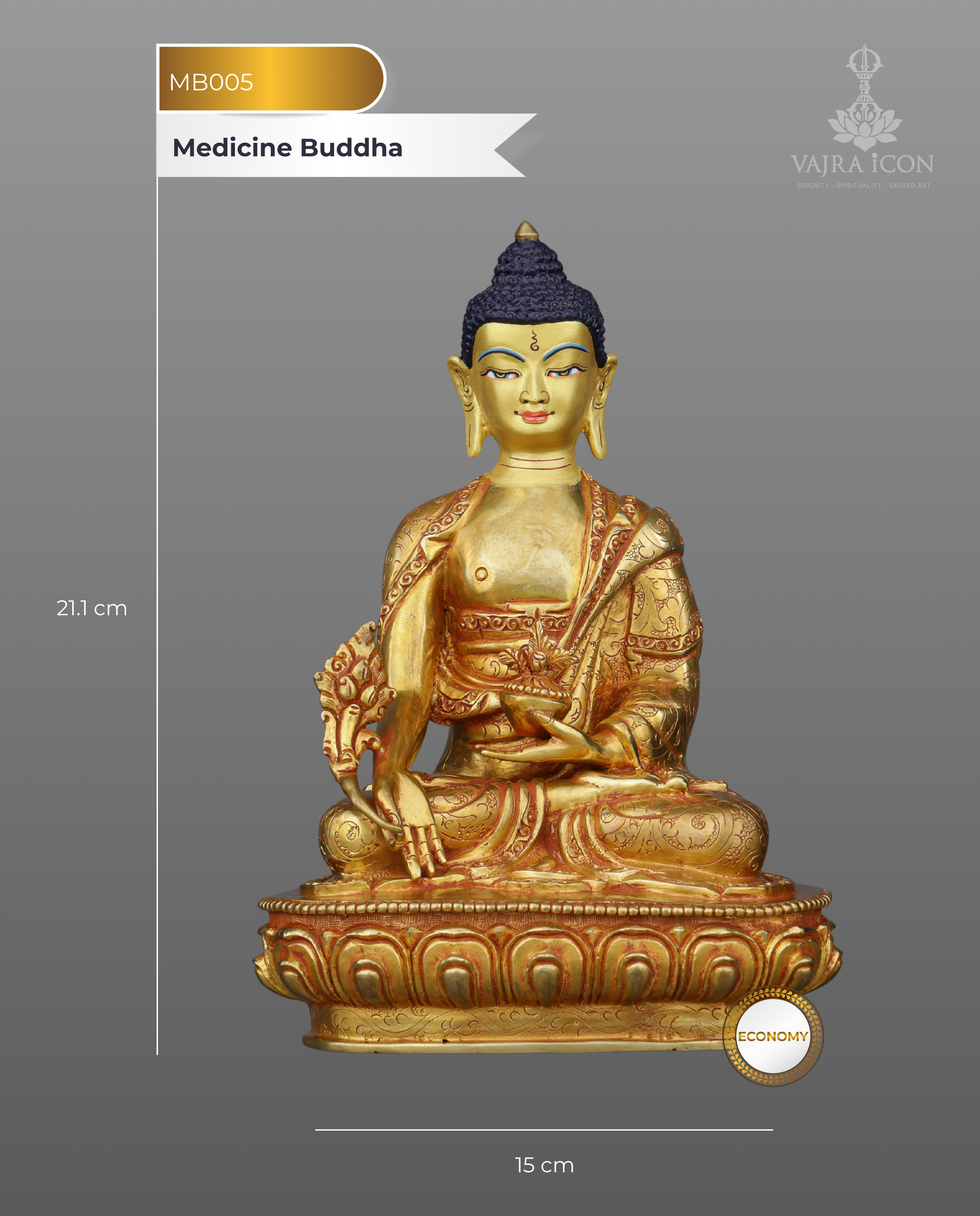 Radiant 24K Gold Gilded Medicine Buddha | The Supreme Healer
