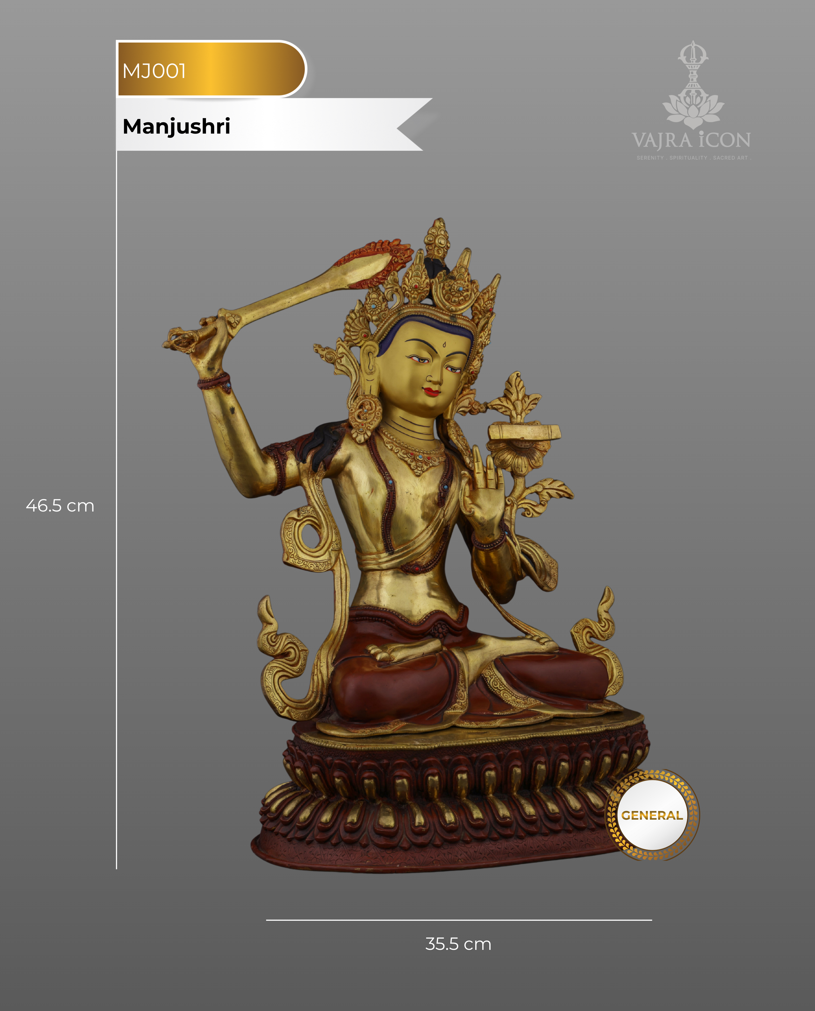 The Divine Wisdom of Manjushri | A Masterpiece of Nepalese Craftsmanship