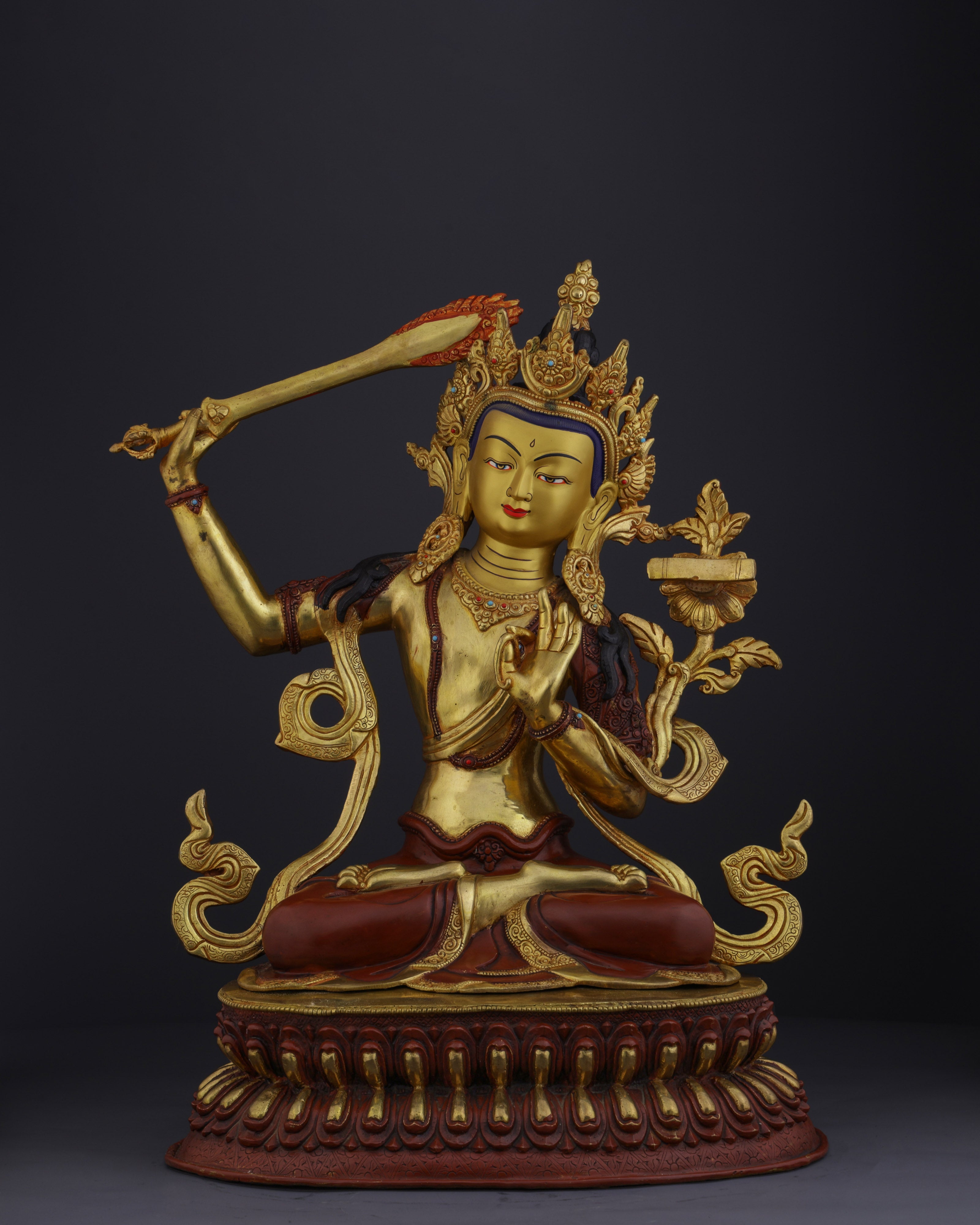The Divine Wisdom of Manjushri | A Masterpiece of Nepalese Craftsmanship