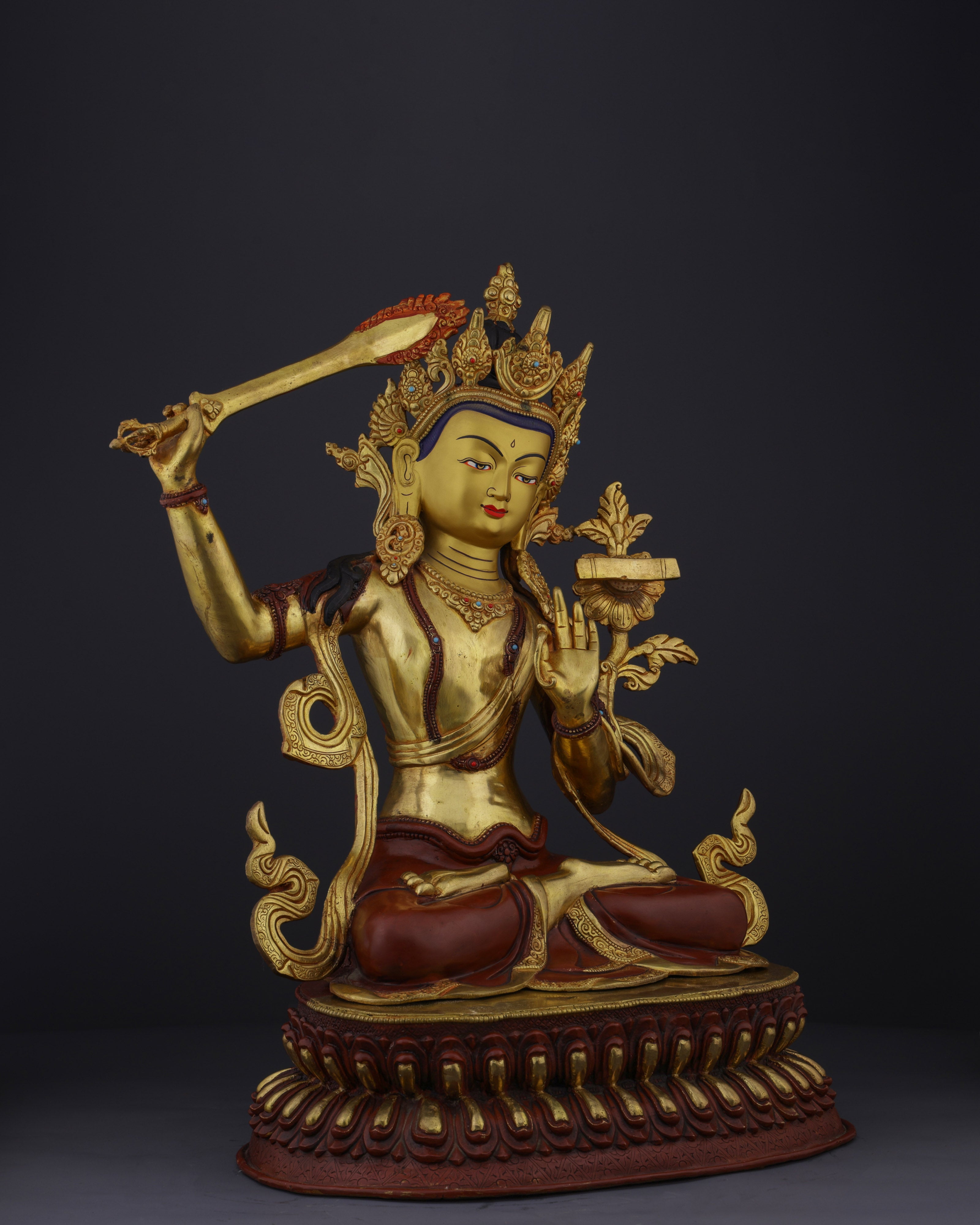 The Divine Wisdom of Manjushri | A Masterpiece of Nepalese Craftsmanship