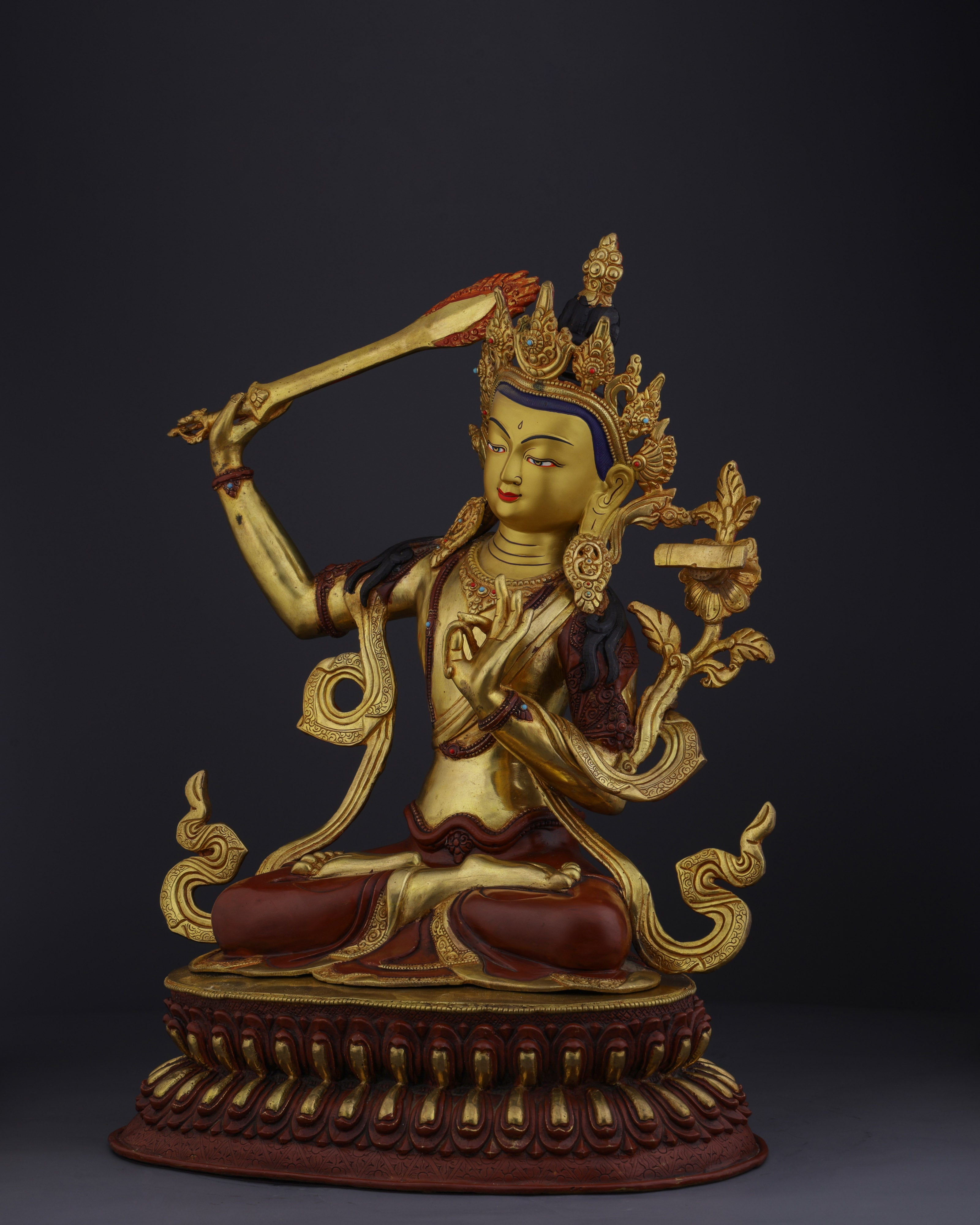 The Divine Wisdom of Manjushri | A Masterpiece of Nepalese Craftsmanship
