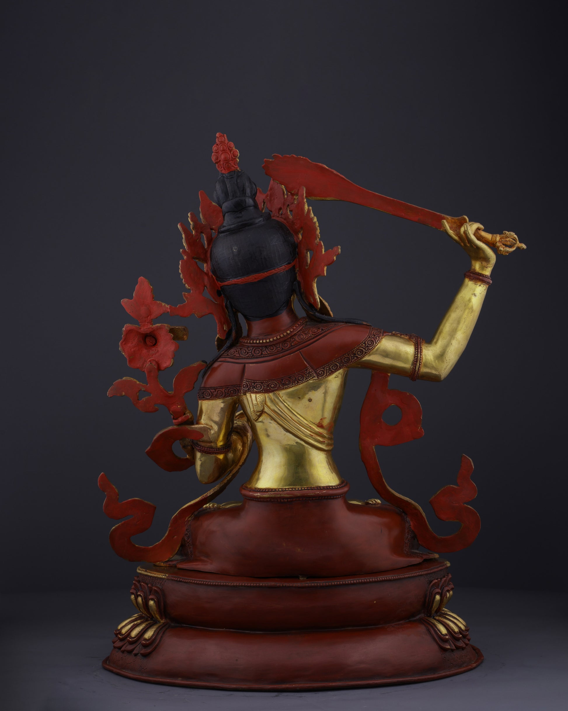 The Divine Wisdom of Manjushri | A Masterpiece of Nepalese Craftsmanship - Authentic Handcrafted Statue
