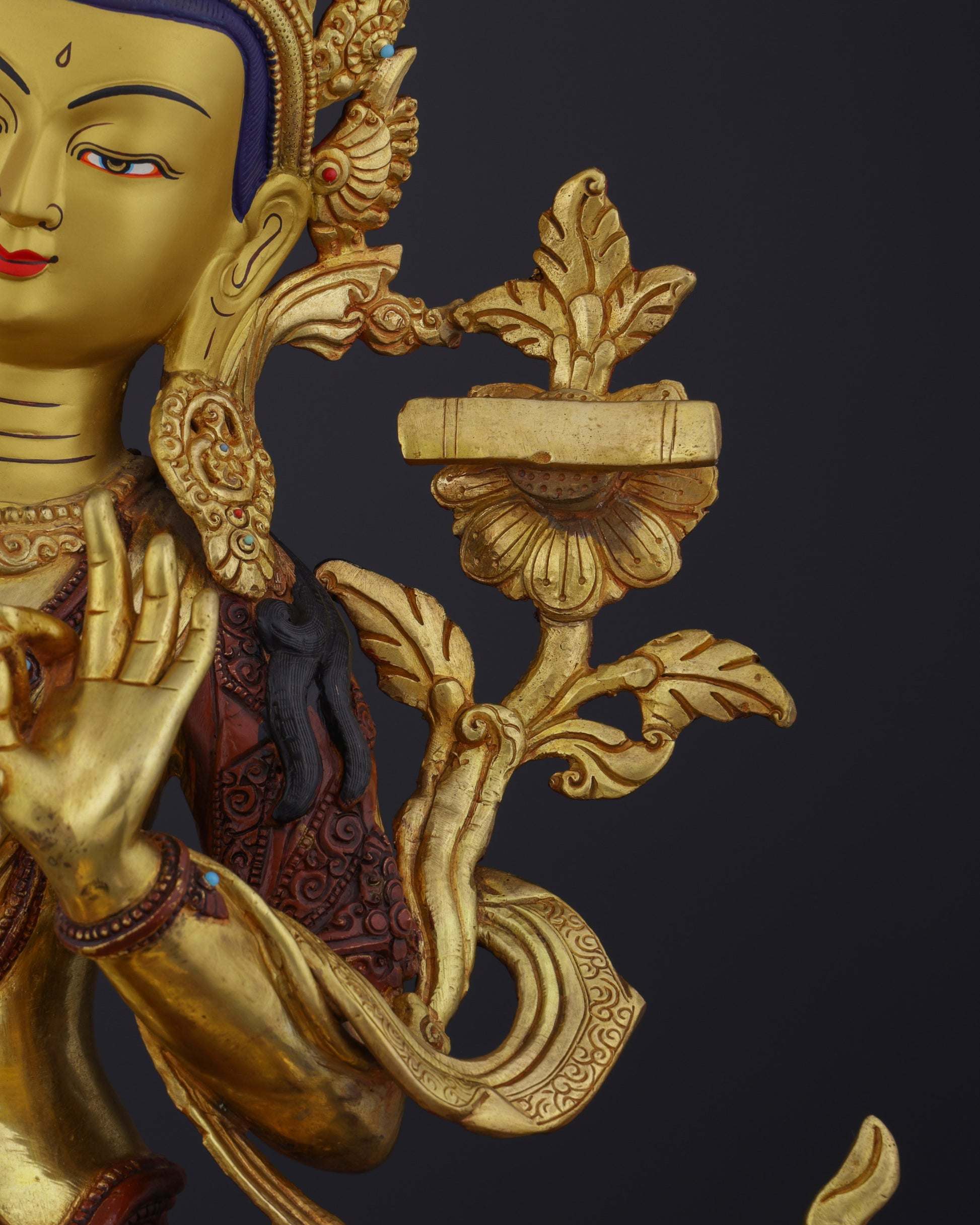 The Divine Wisdom of Manjushri | A Masterpiece of Nepalese Craftsmanship - Authentic Handcrafted Statue