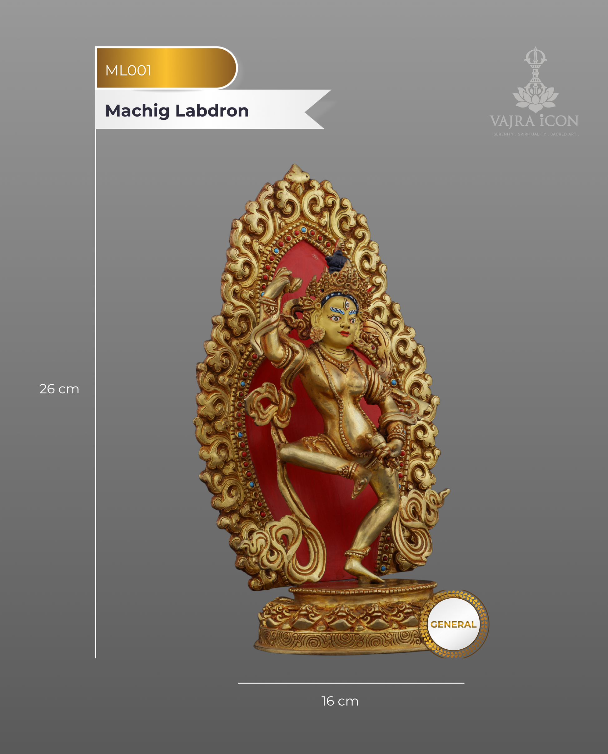 The Dakini of Liberation | Nepalese Handmade Machig Labdron Statue - Authentic Handcrafted Statue