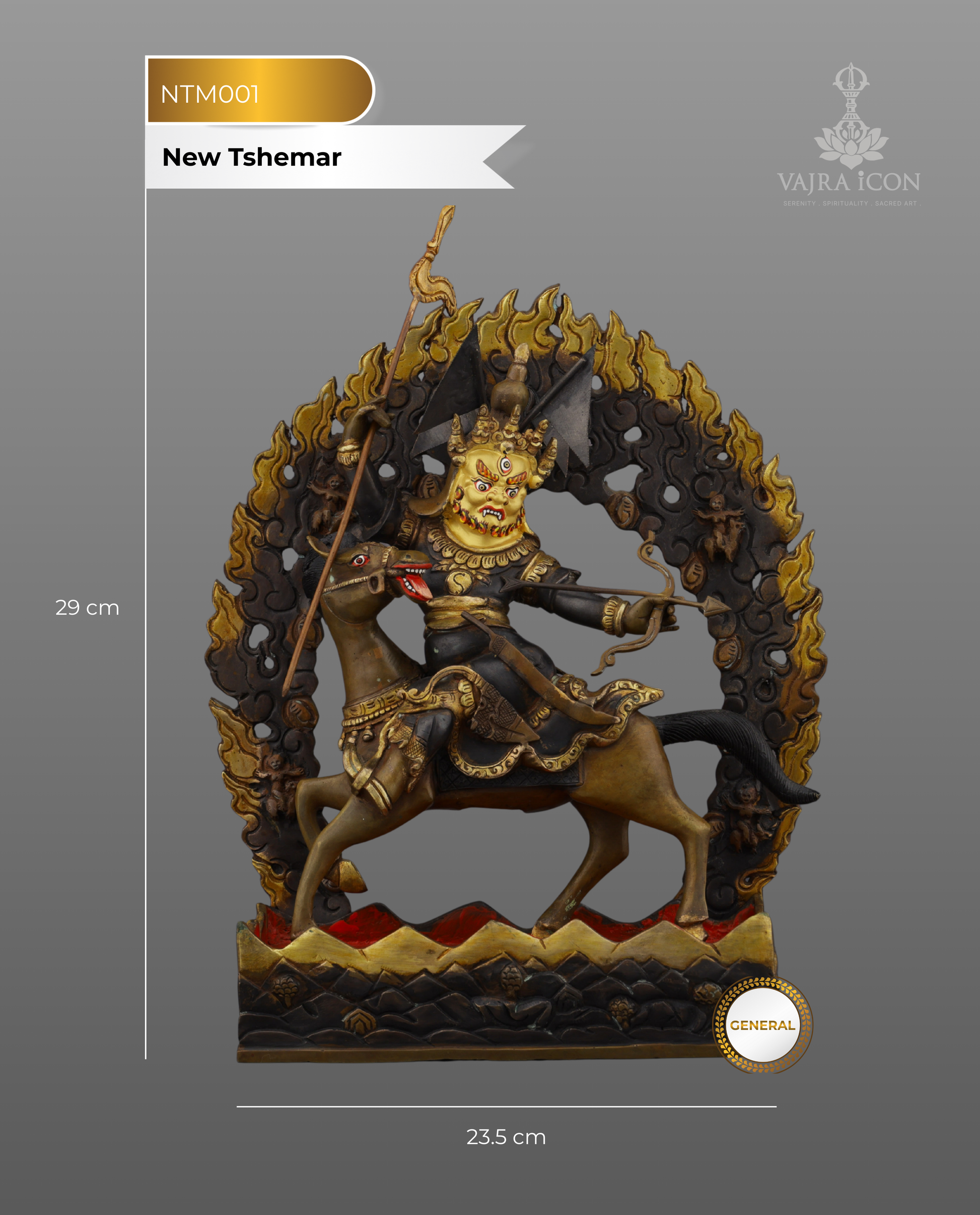 New Tshemar Statue | Divine Guardian of Longevity and Protection - Authentic Handcrafted Statue