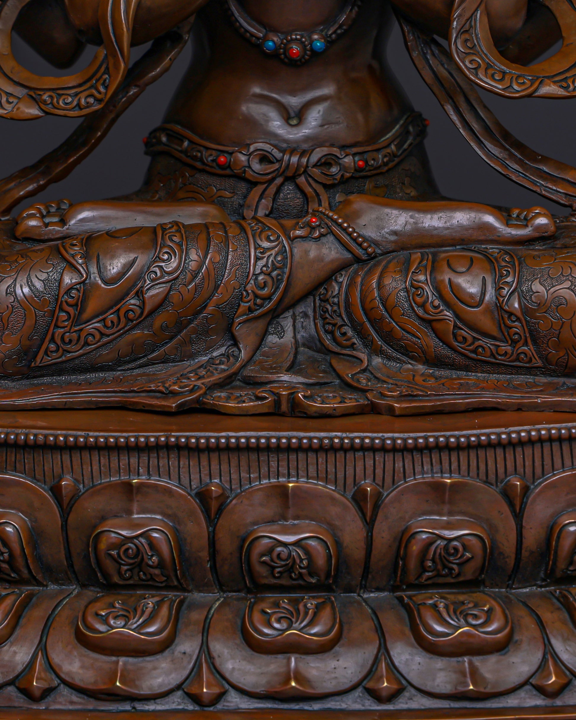 Divine Compassion Unveiled | Handcrafted Nepalese Oxidized Chengresi Statue - Authentic Handcrafted Statue