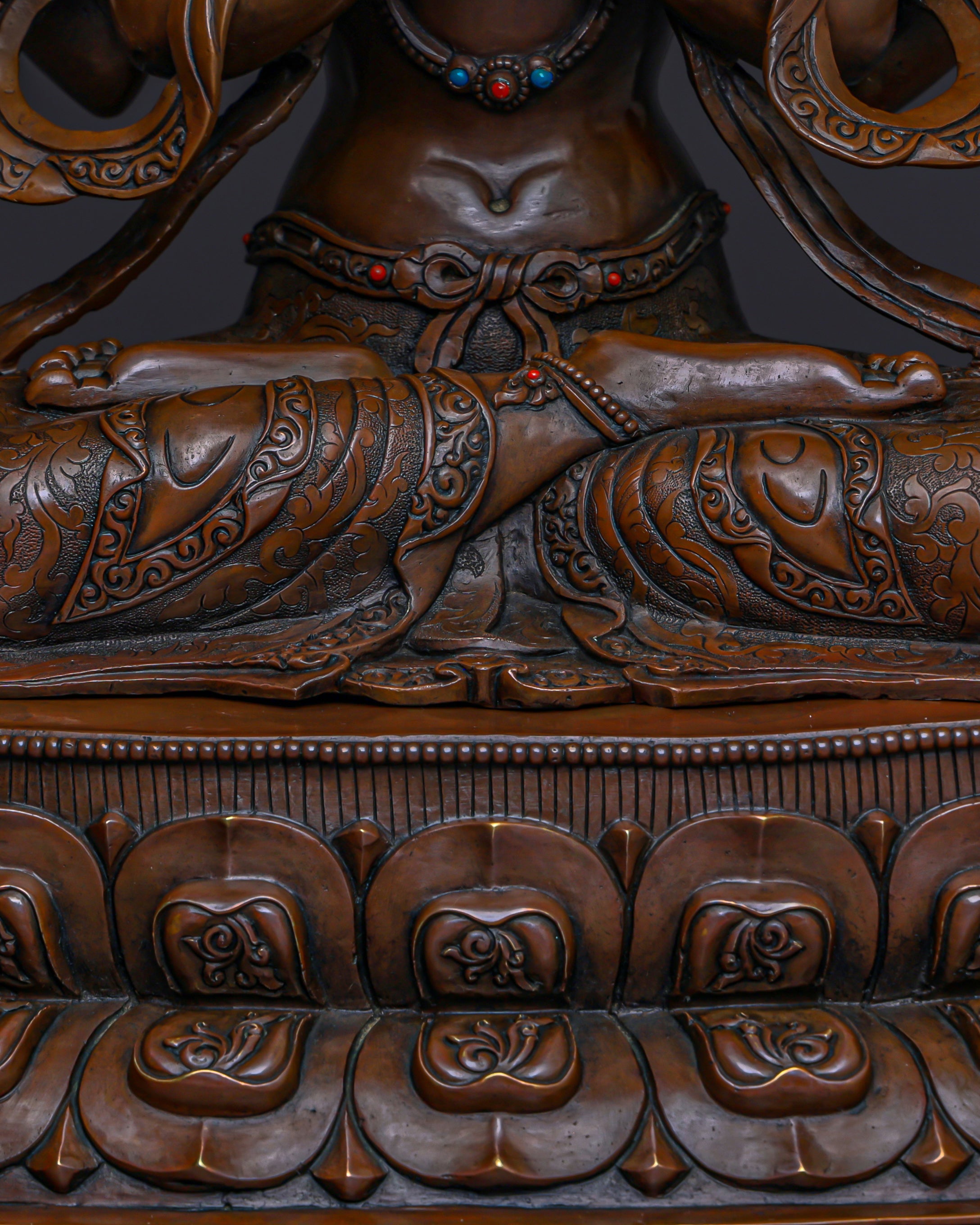 Divine Compassion Unveiled | Handcrafted Nepalese Oxidized Chengresi Statue