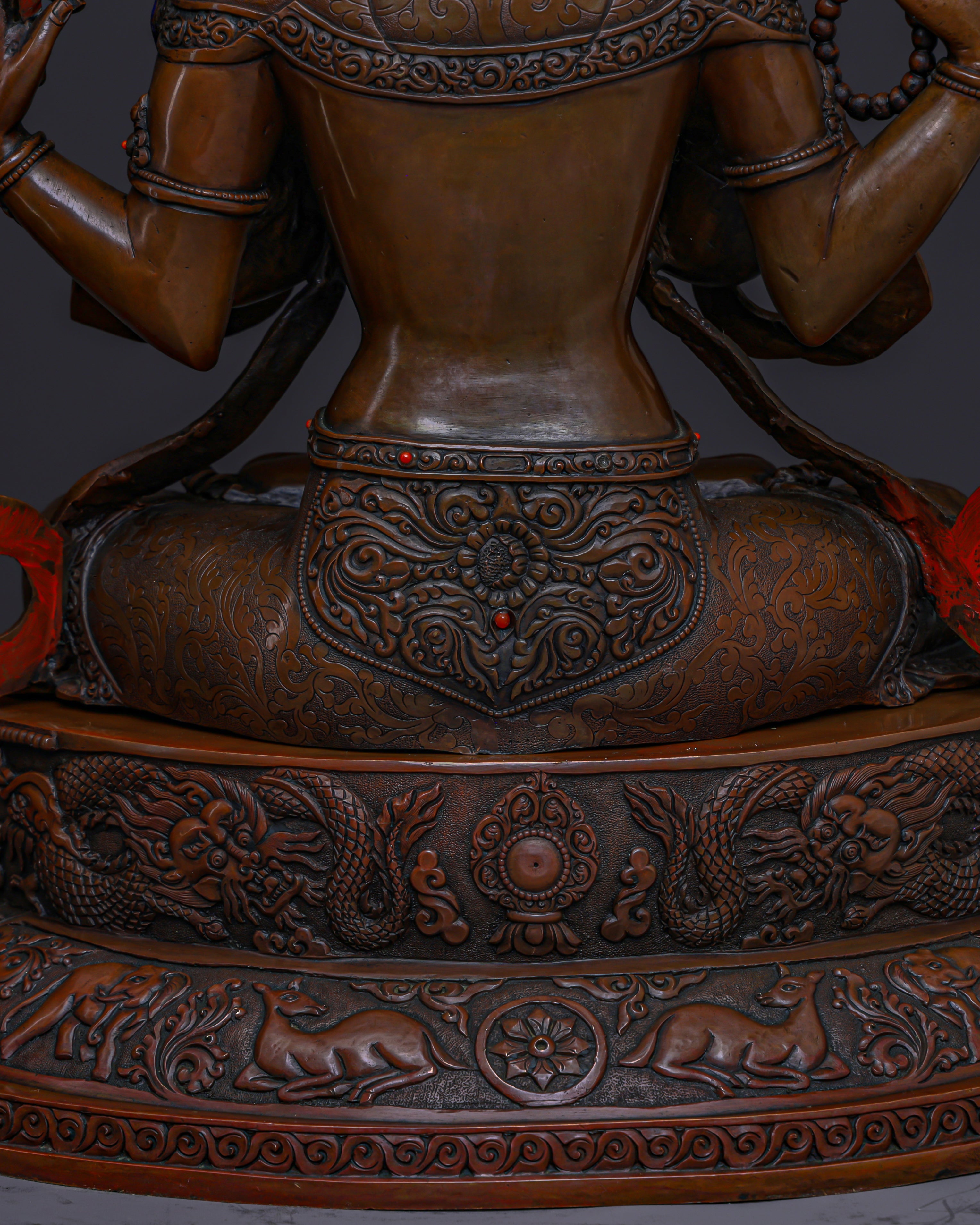 Divine Compassion Unveiled | Handcrafted Nepalese Oxidized Chengresi Statue