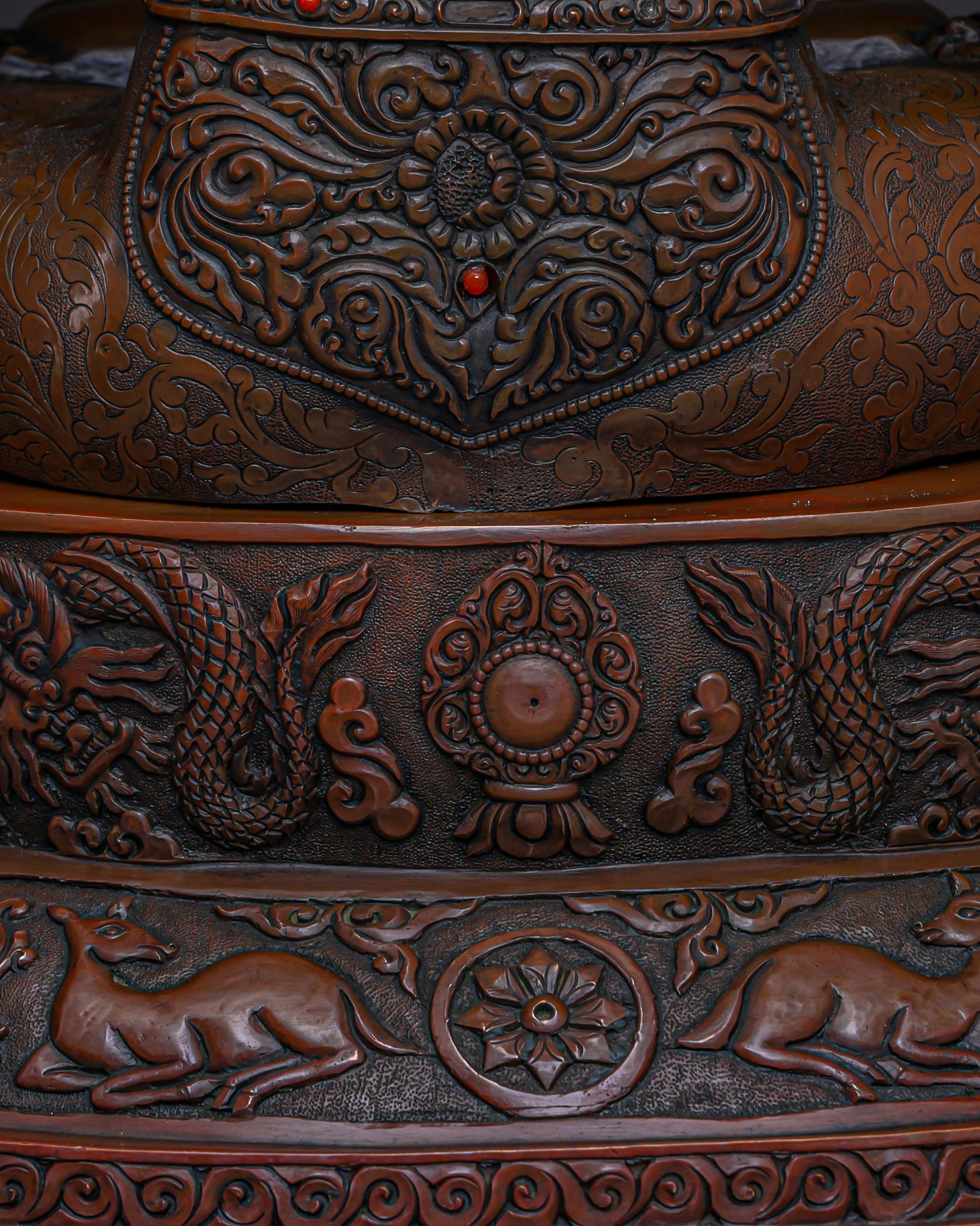 Divine Compassion Unveiled | Handcrafted Nepalese Oxidized Chengresi Statue - Authentic Handcrafted Statue