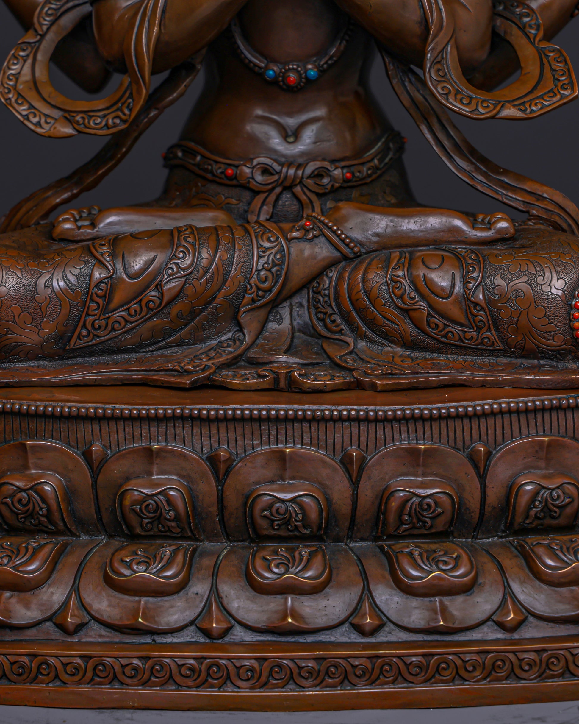 Divine Compassion Unveiled | Handcrafted Nepalese Oxidized Chengresi Statue - Authentic Handcrafted Statue