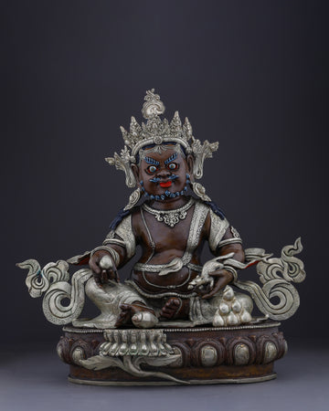 Sacred Guardian of Prosperity | Handcrafted Nepalese Oxidized Dzambhala Statue