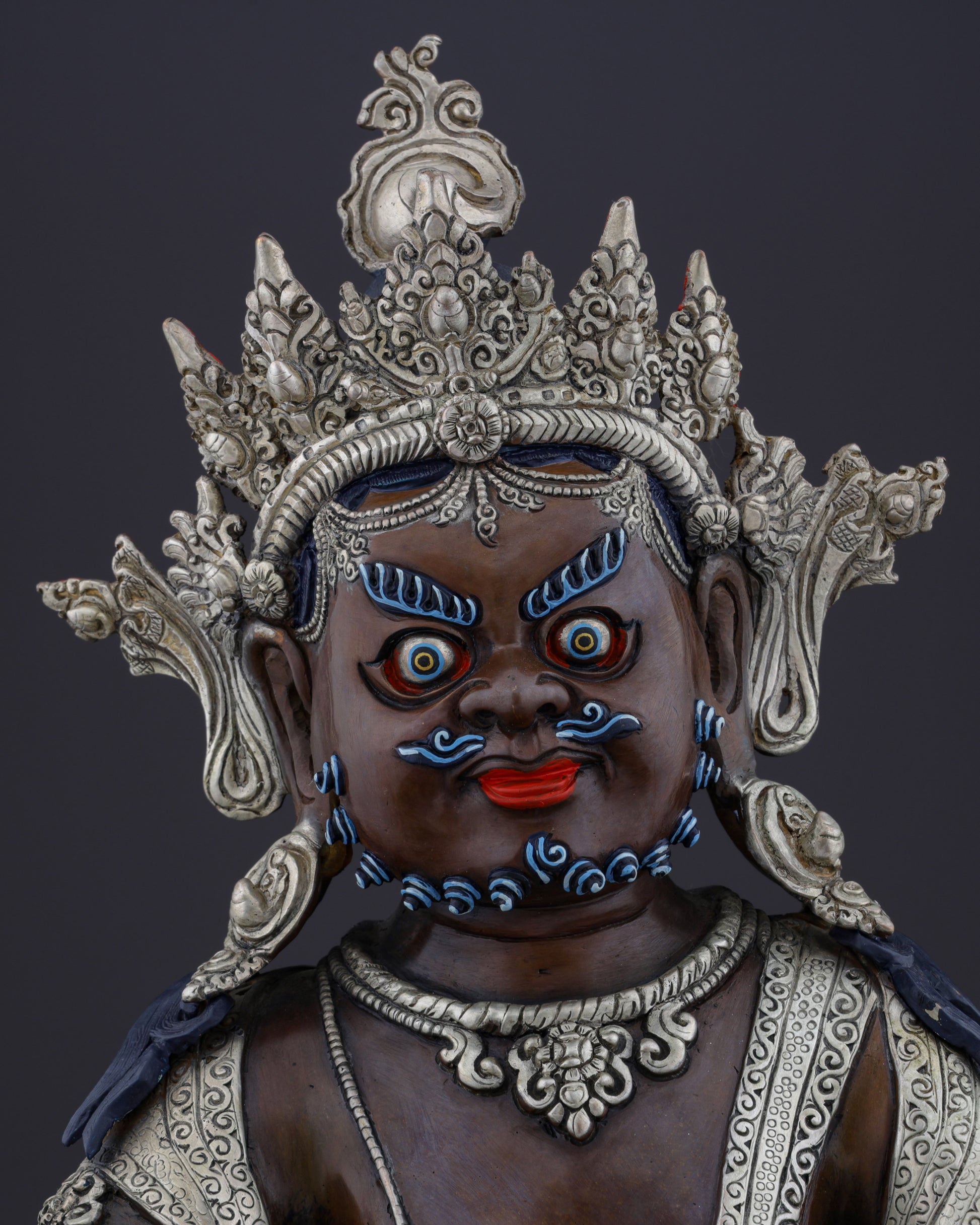Sacred Guardian of Prosperity | Handcrafted Nepalese Oxidized Dzambhala Statue - Authentic Handcrafted Statue