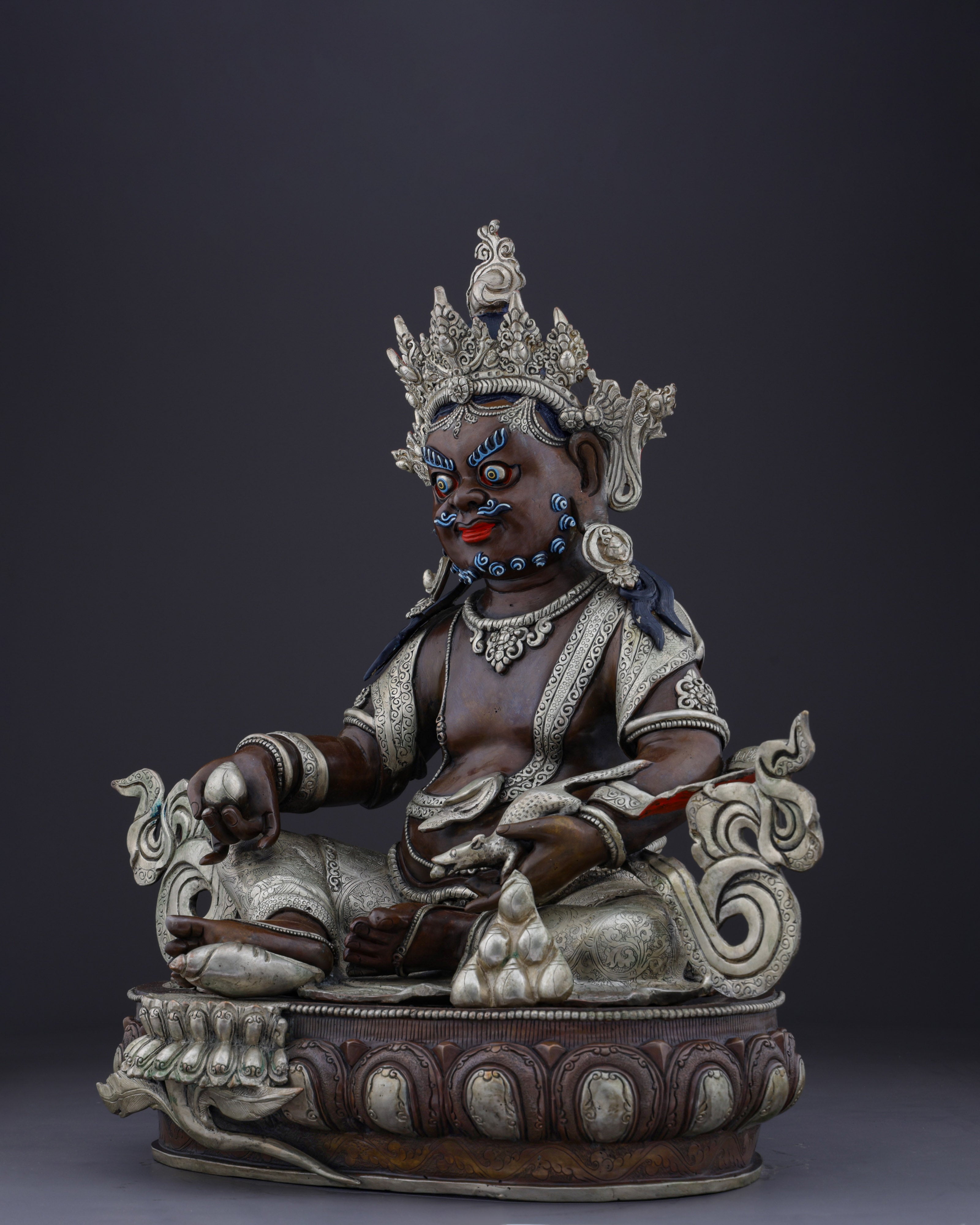 Sacred Guardian of Prosperity | Handcrafted Nepalese Oxidized Dzambhala Statue