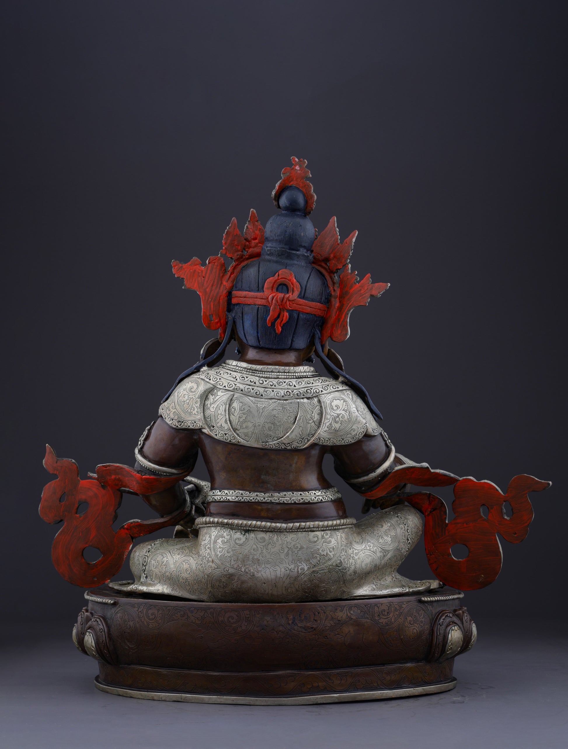 Sacred Guardian of Prosperity | Handcrafted Nepalese Oxidized Dzambhala Statue - Authentic Handcrafted Statue