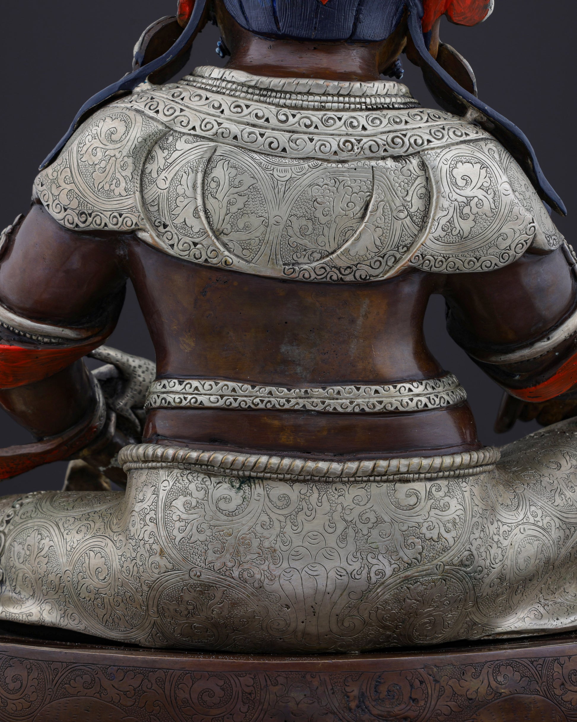 Sacred Guardian of Prosperity | Handcrafted Nepalese Oxidized Dzambhala Statue - Authentic Handcrafted Statue