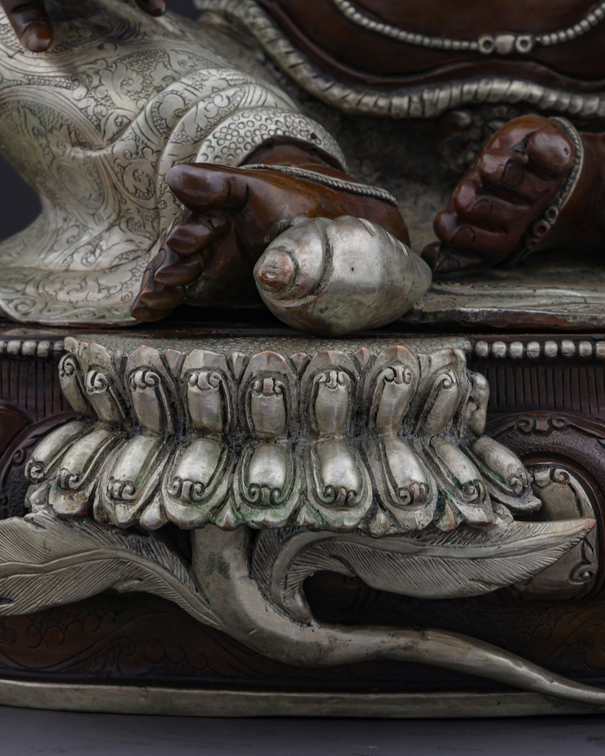 Sacred Guardian of Prosperity | Handcrafted Nepalese Oxidized Dzambhala Statue - Authentic Handcrafted Statue