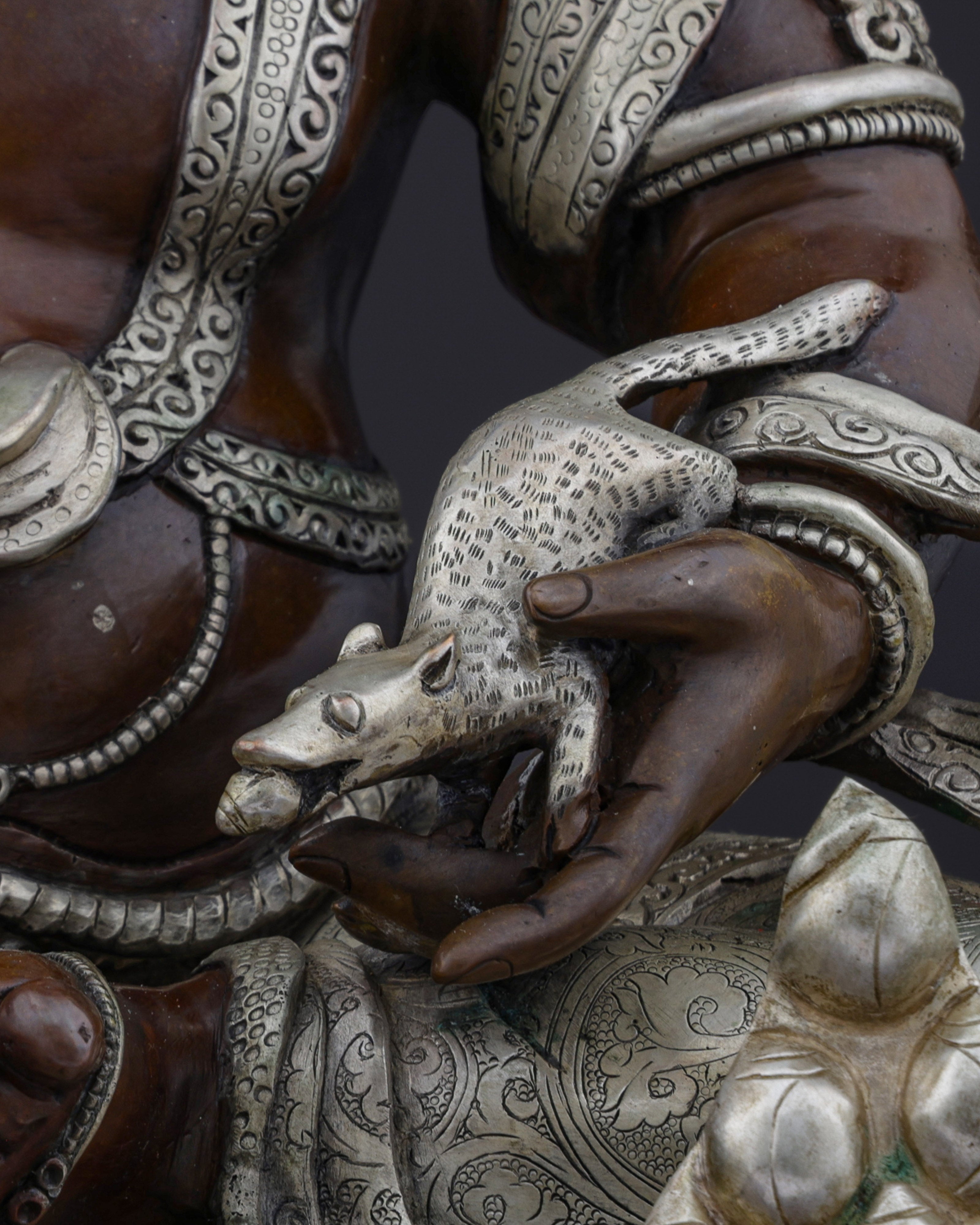 Sacred Guardian of Prosperity | Handcrafted Nepalese Oxidized Dzambhala Statue