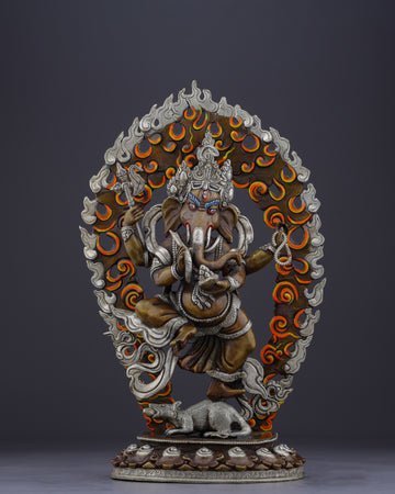 Divine Remover of Obstacles | Handcrafted Nepalese Oxidized Ganesh Statue
