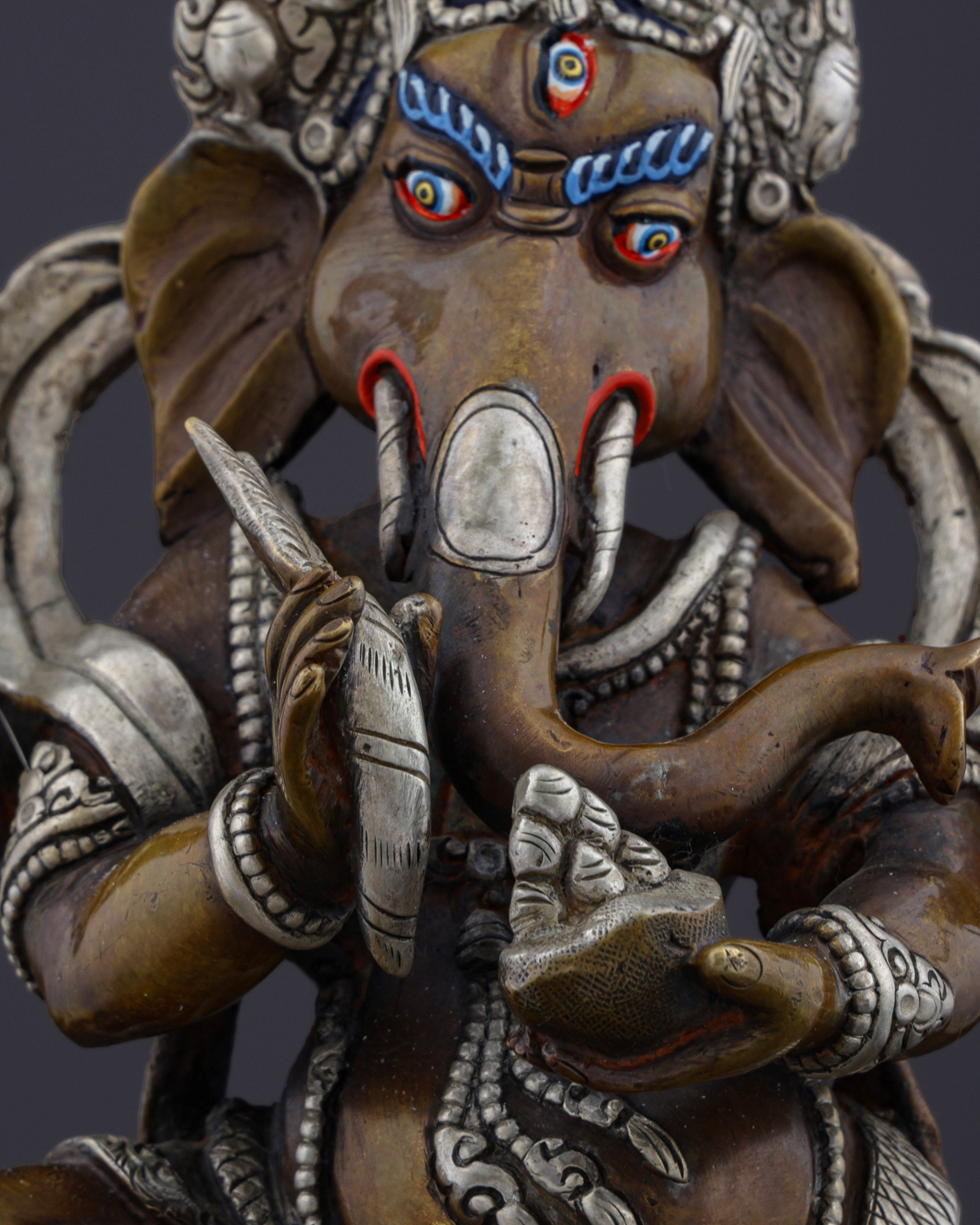 Divine Remover of Obstacles | Handcrafted Nepalese Oxidized Ganesh Statue