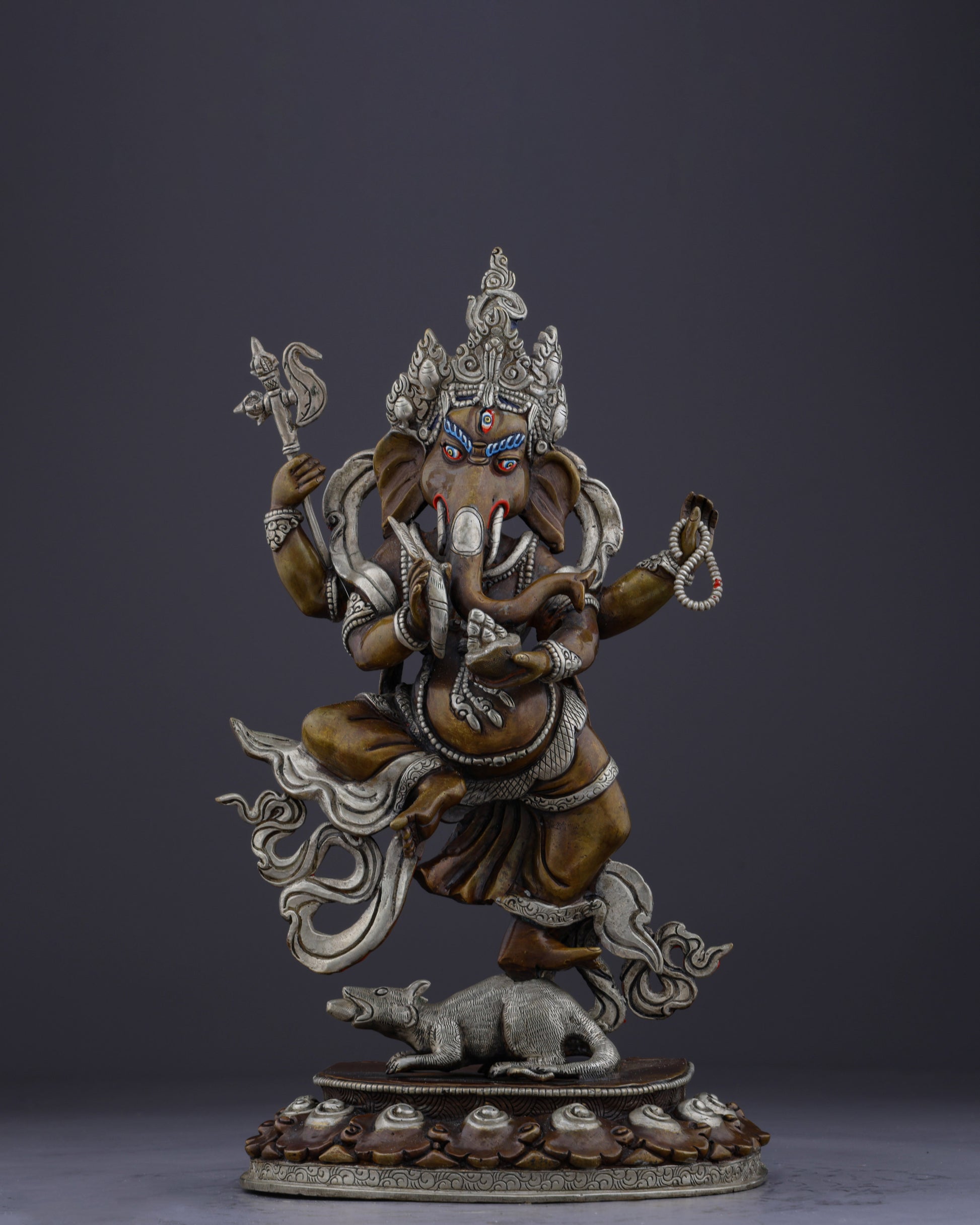 Divine Remover of Obstacles | Handcrafted Nepalese Oxidized Ganesh Statue - Authentic Handcrafted Statue