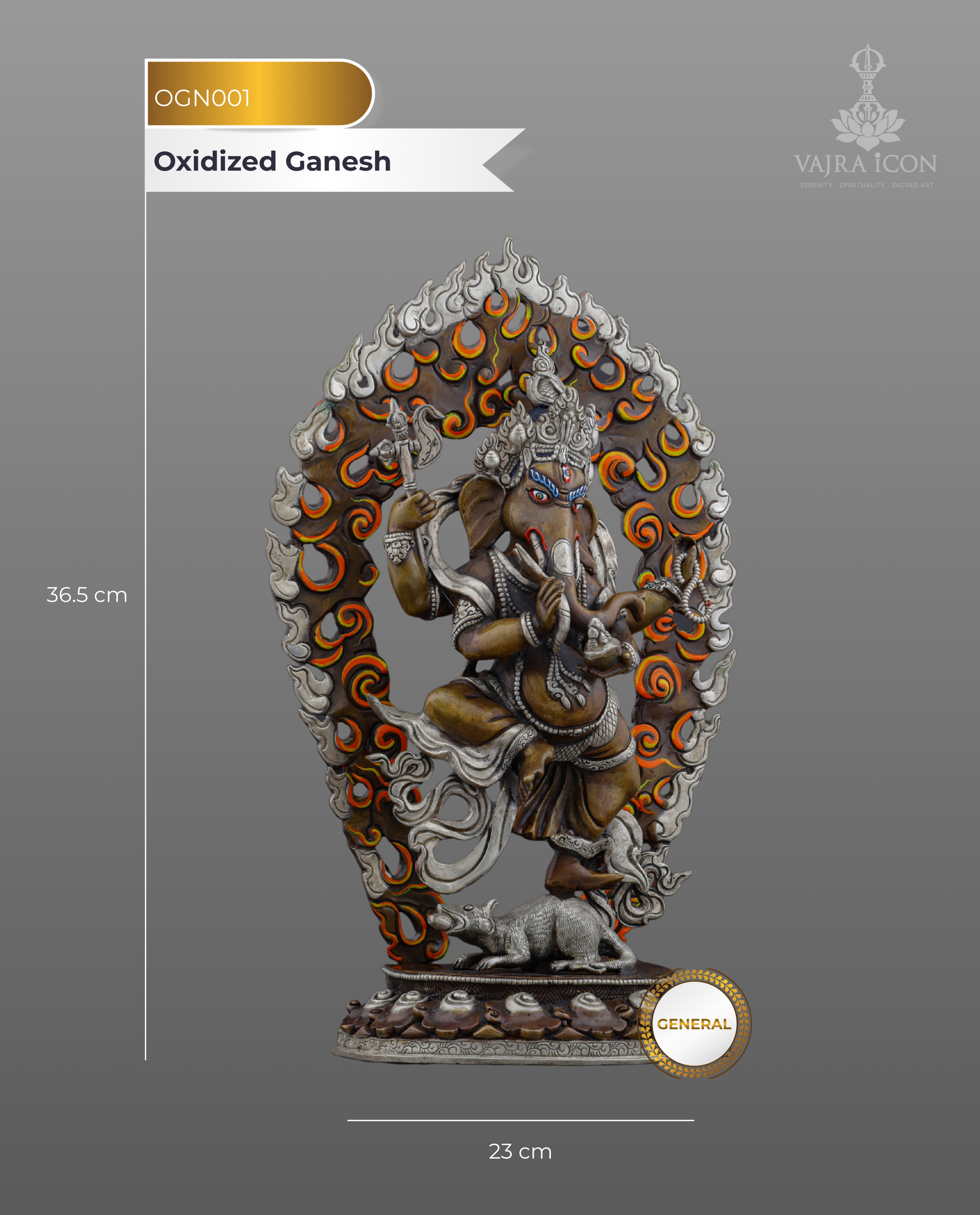 Divine Remover of Obstacles | Handcrafted Nepalese Oxidized Ganesh Statue - Authentic Handcrafted Statue