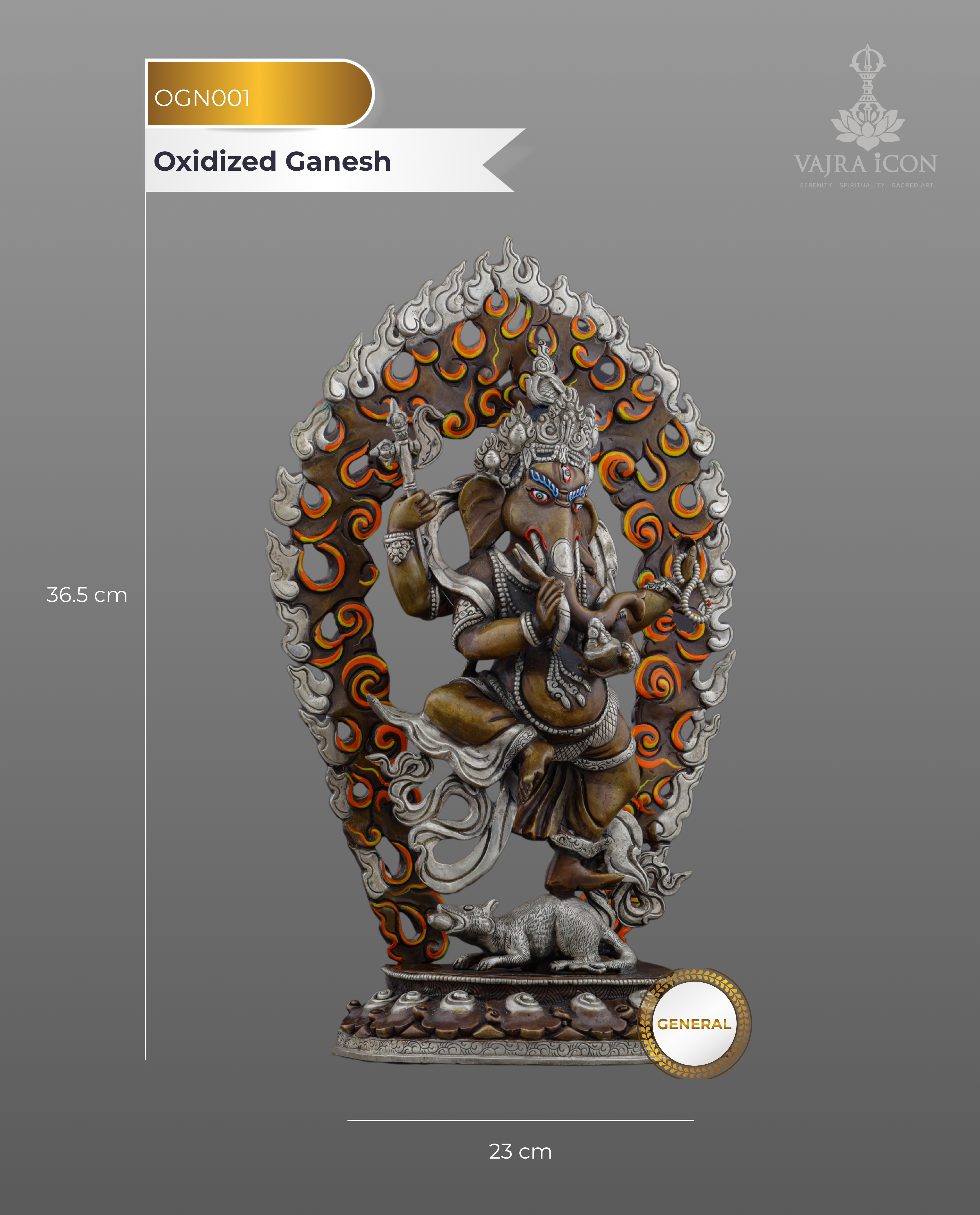 Divine Remover of Obstacles | Handcrafted Nepalese Oxidized Ganesh Statue
