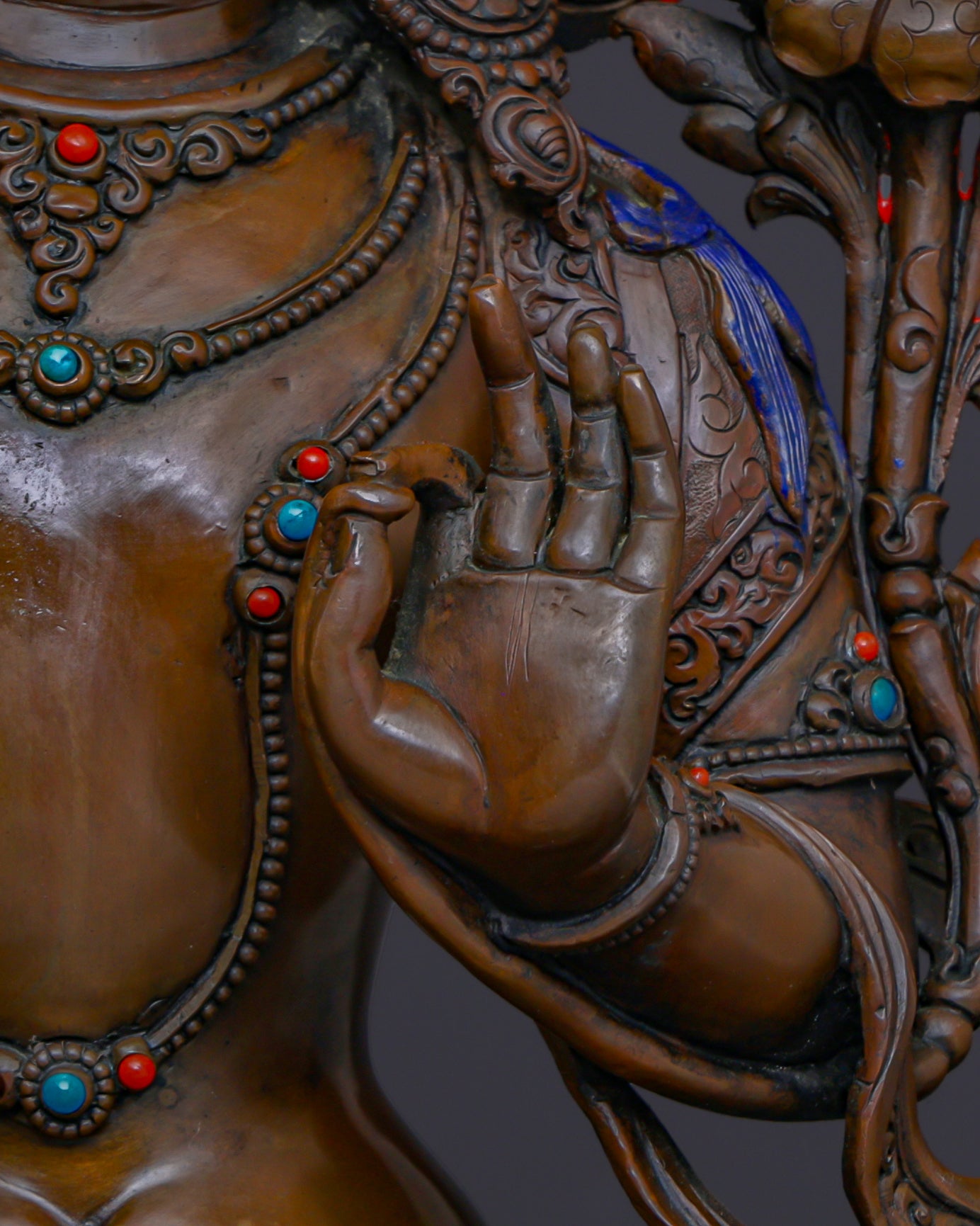 Embodying Divine Wisdom | Handcrafted Nepalese Oxidized Manjushri Statue - Authentic Handcrafted Statue