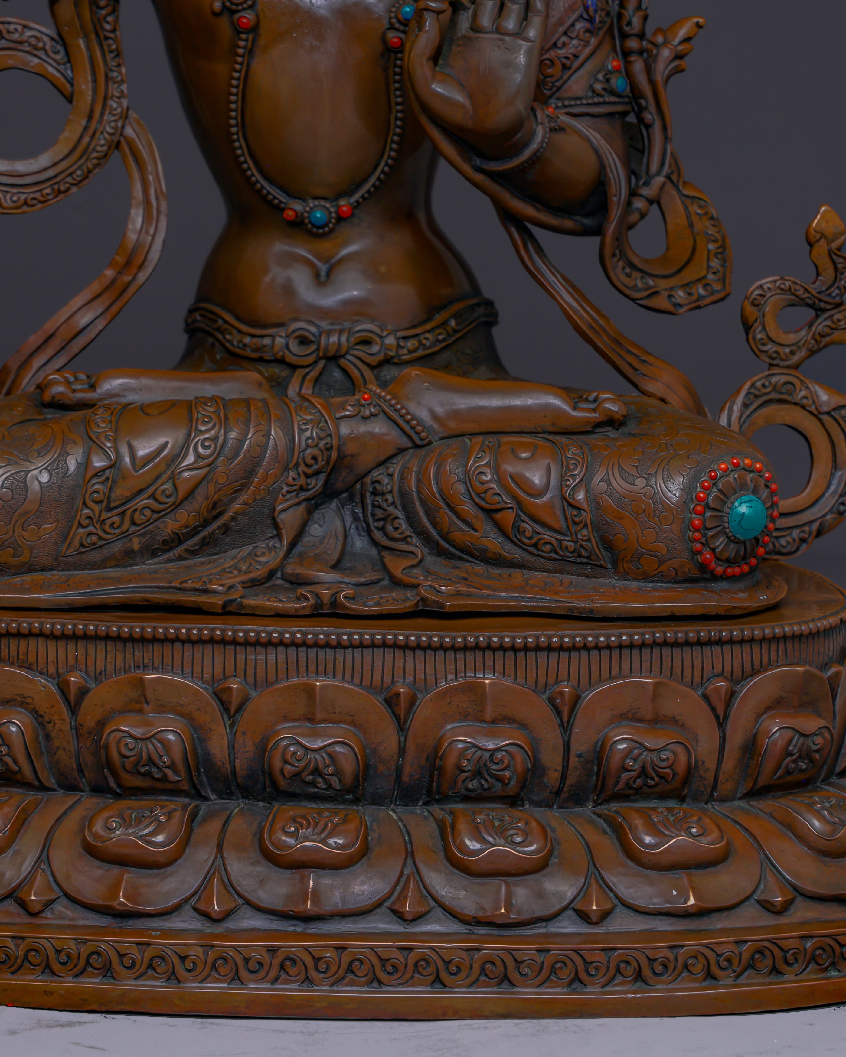 Embodying Divine Wisdom | Handcrafted Nepalese Oxidized Manjushri Statue