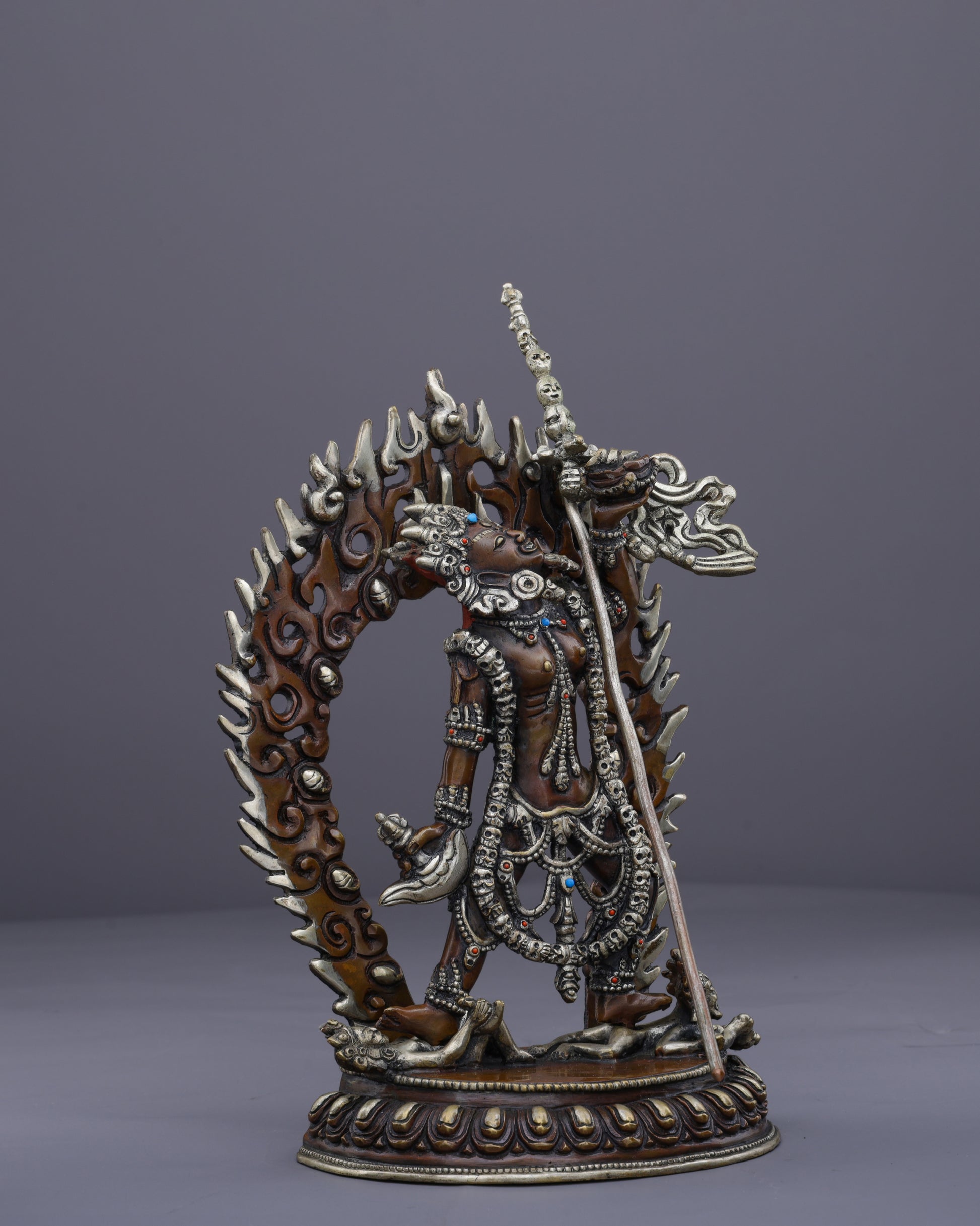 Fierce Wisdom | Handcrafted Nepalese Oxidized Vajrayogini Statue - Authentic Handcrafted Statue