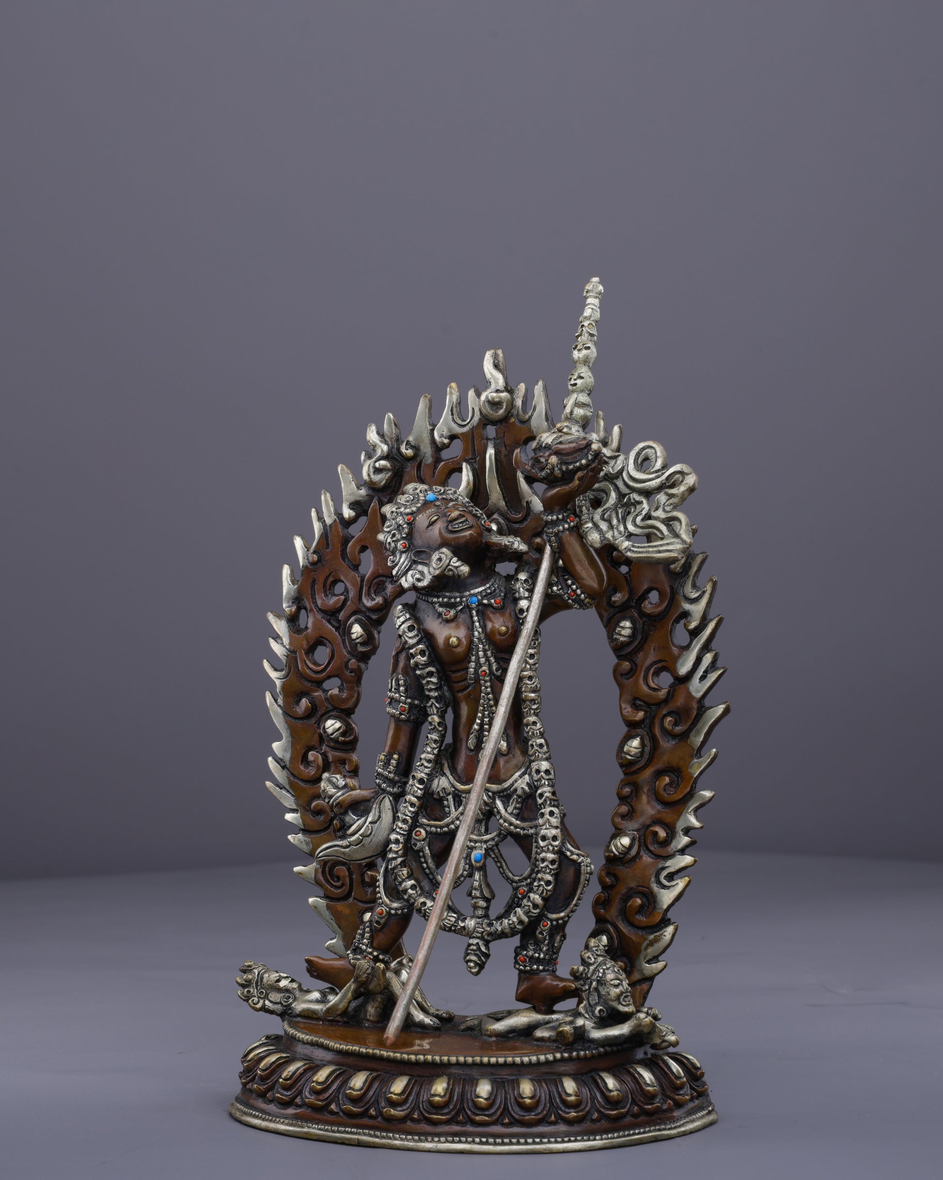 Fierce Wisdom | Handcrafted Nepalese Oxidized Vajrayogini Statue - Authentic Handcrafted Statue