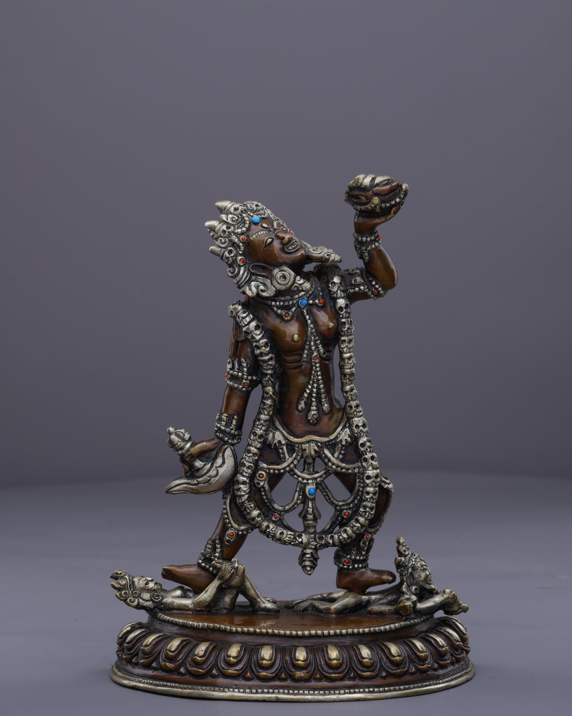 Fierce Wisdom | Handcrafted Nepalese Oxidized Vajrayogini Statue - Authentic Handcrafted Statue