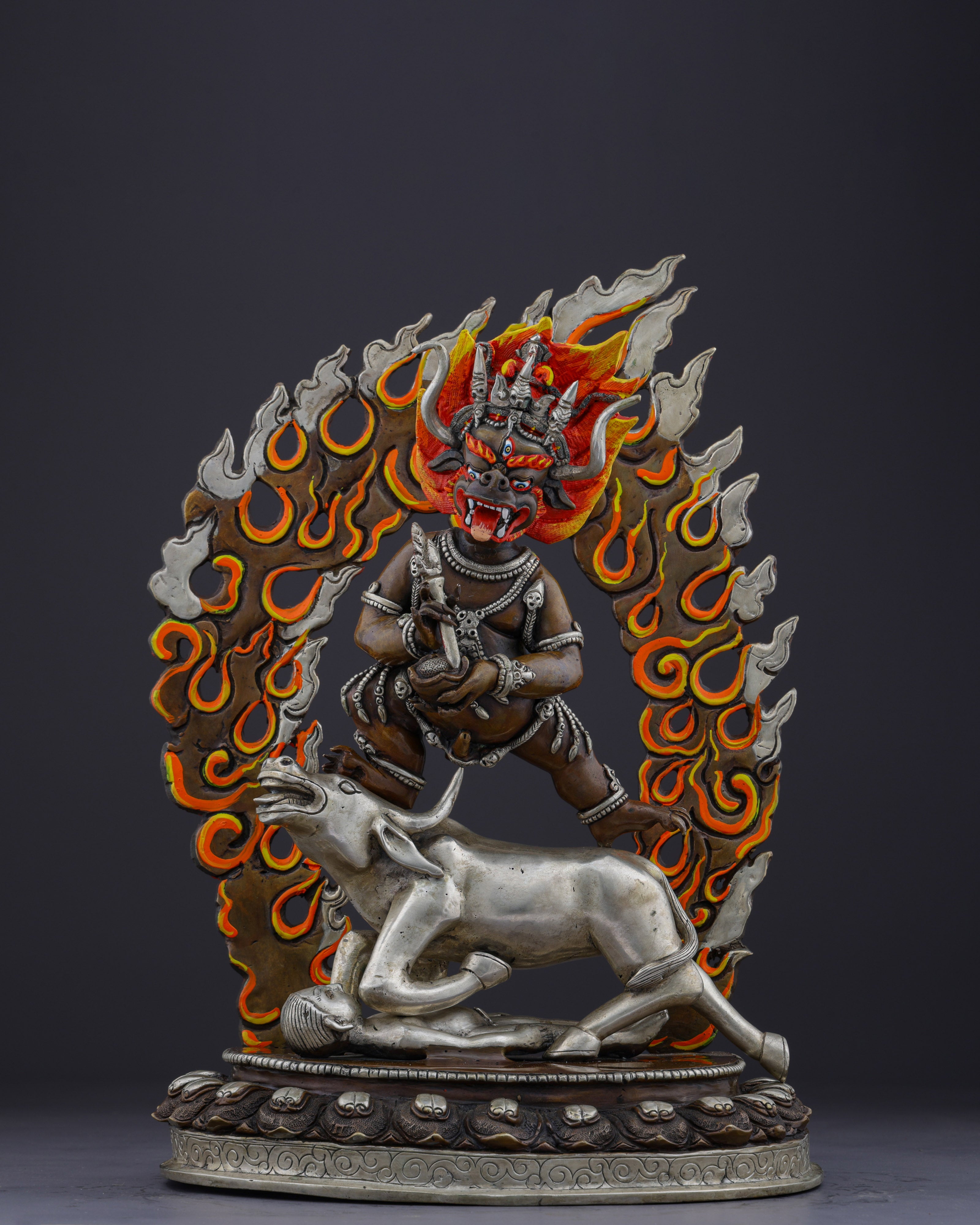 Divine Guardian of Wisdom | Handcrafted Nepalese Oxidized Yamantaka Statue