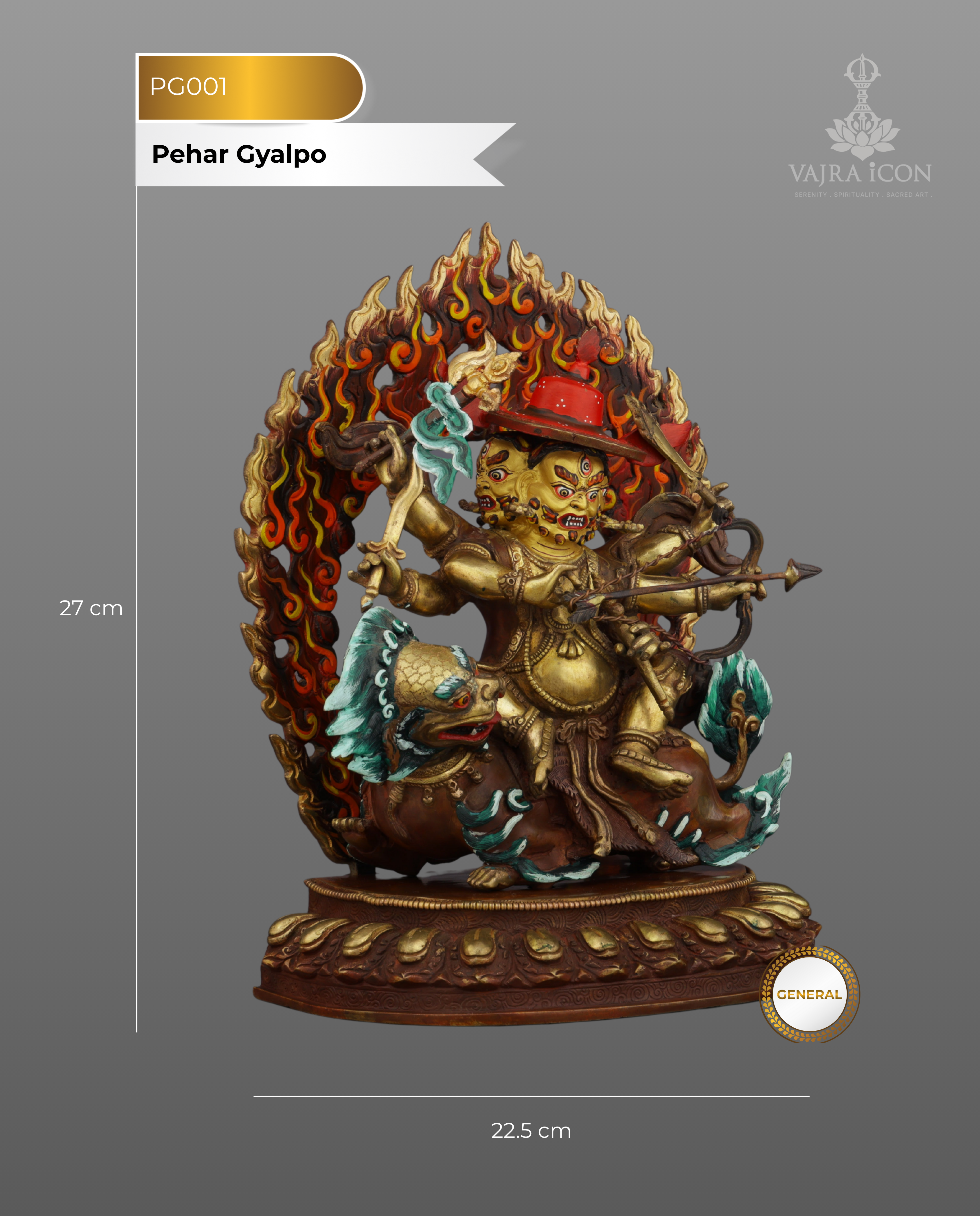 Pehar Gyalpo Statue | Guardian Deity of Tibetan Buddhism