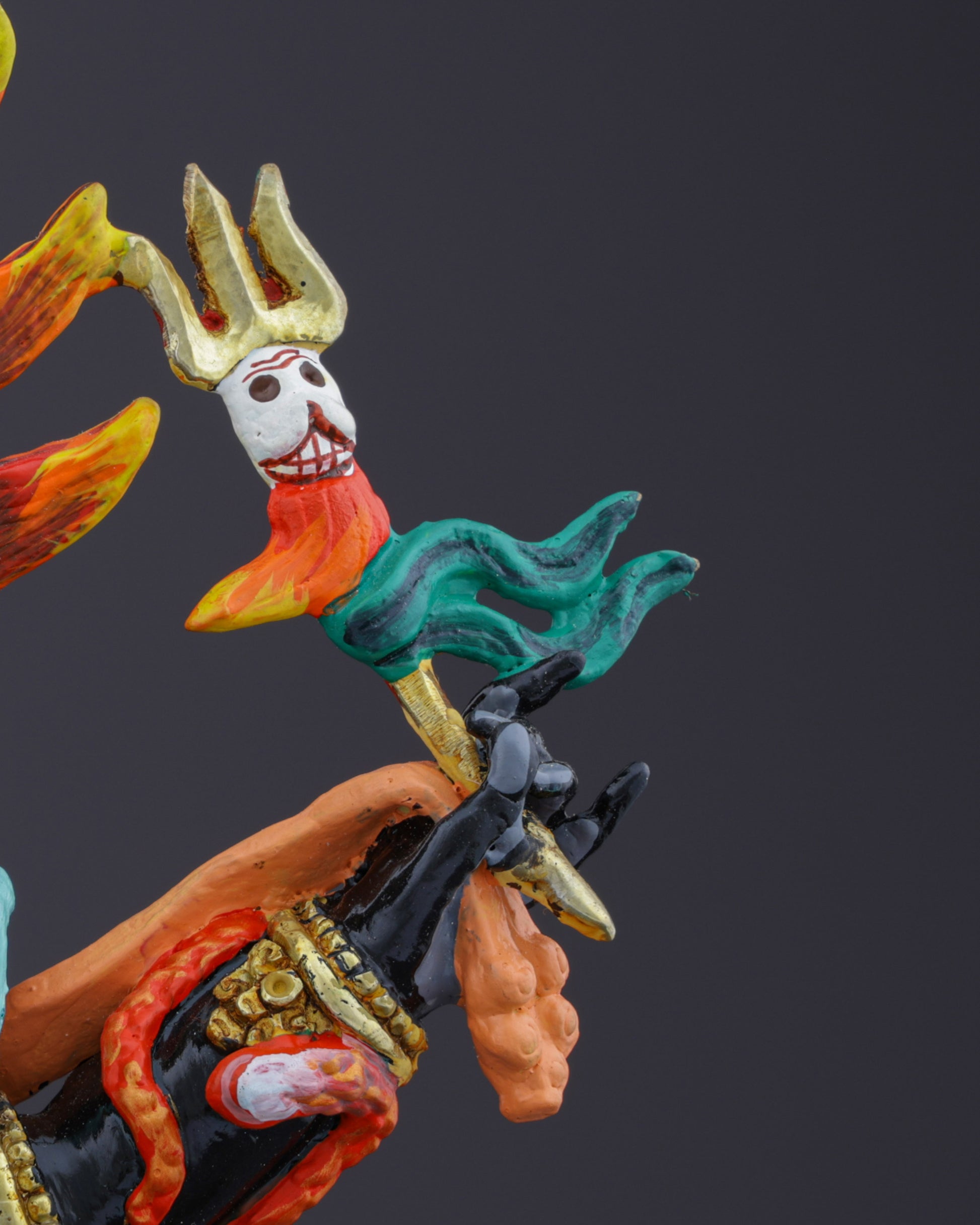 Blazing Protector of the Dharma | Handcrafted Nepalese Six-Armed Mahakala Statue - Authentic Handcrafted Statue