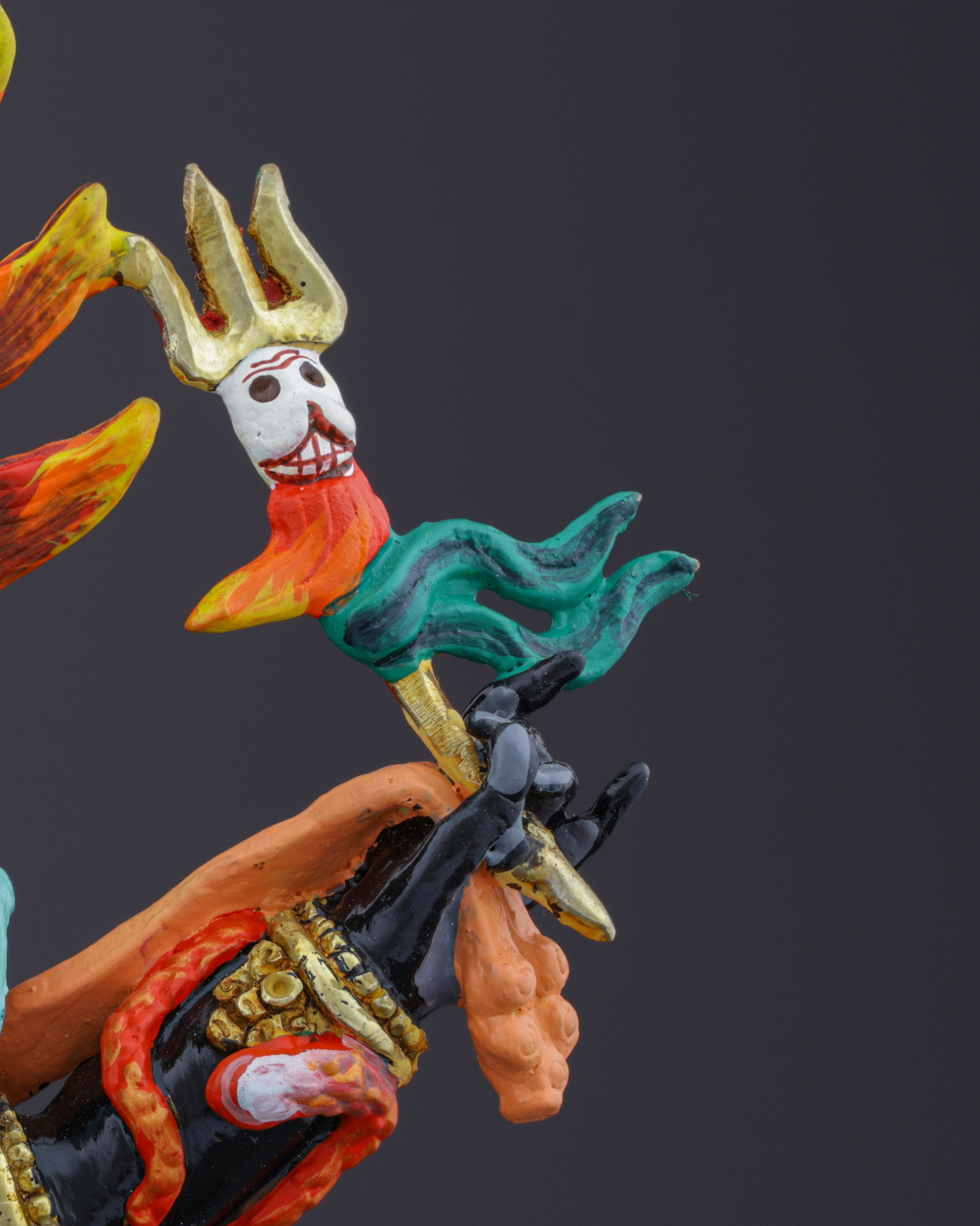 Blazing Protector of the Dharma | Handcrafted Nepalese Six-Armed Mahakala Statue