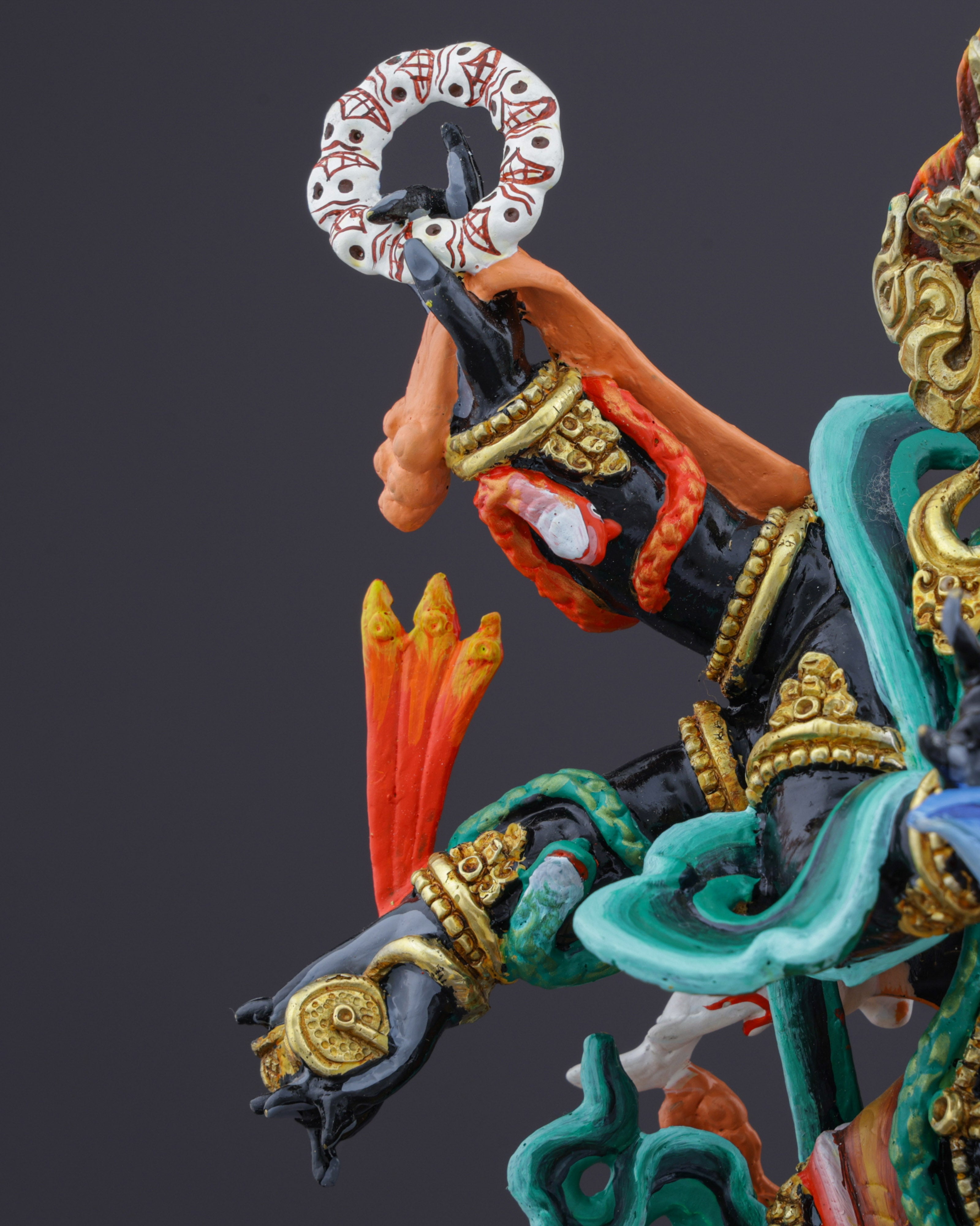 Blazing Protector of the Dharma | Handcrafted Nepalese Six-Armed Mahakala Statue