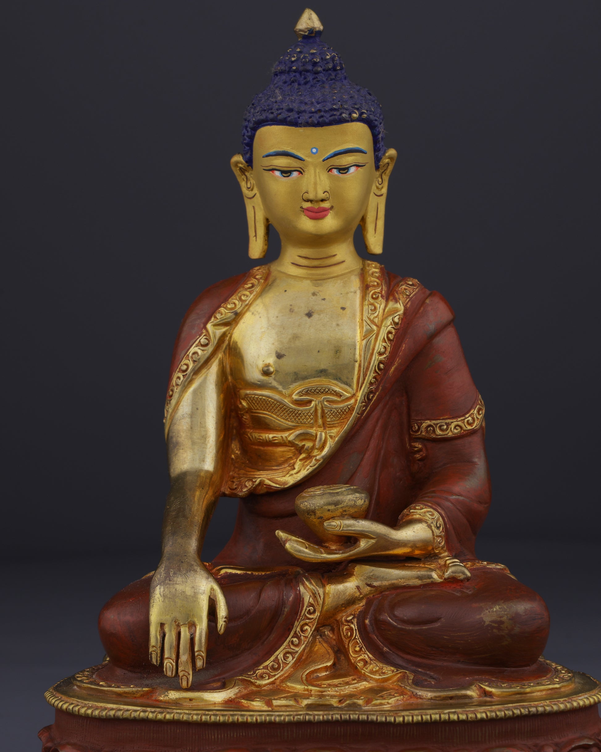 Enlightened Serenity | Handcrafted Nepalese Sakyamuni Buddha Statue - Authentic Handcrafted Statue