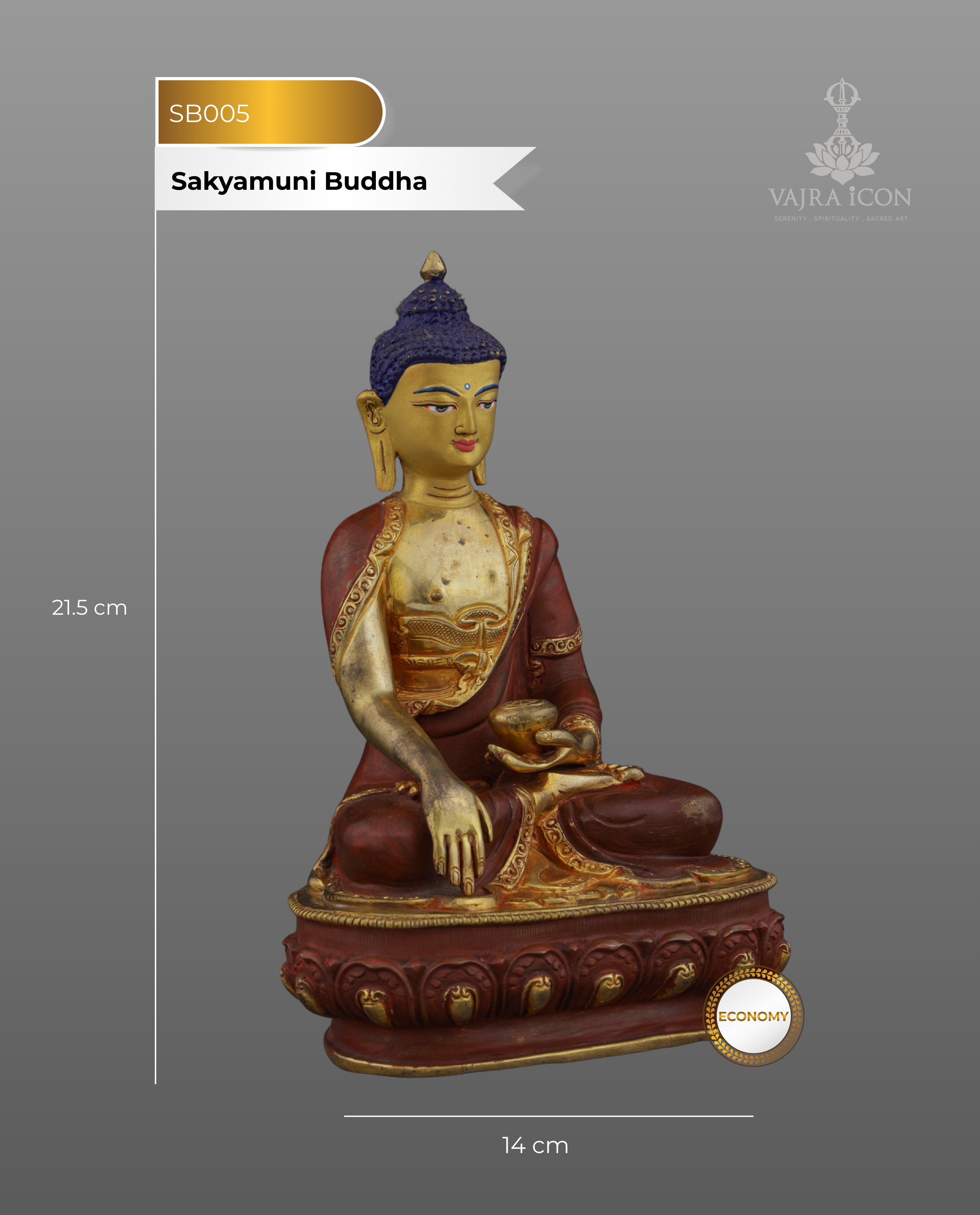 Enlightened Serenity | Handcrafted Nepalese Sakyamuni Buddha Statue
