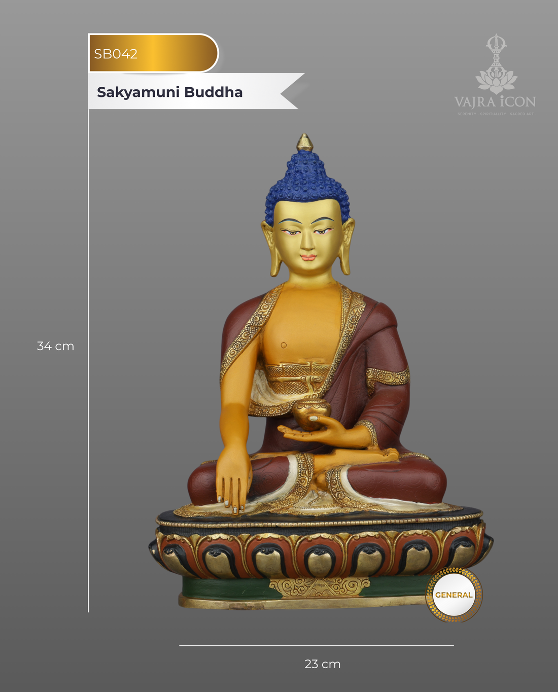 Magnificent 24K Gold Gilded Shakyamuni Buddha | The Awakened One