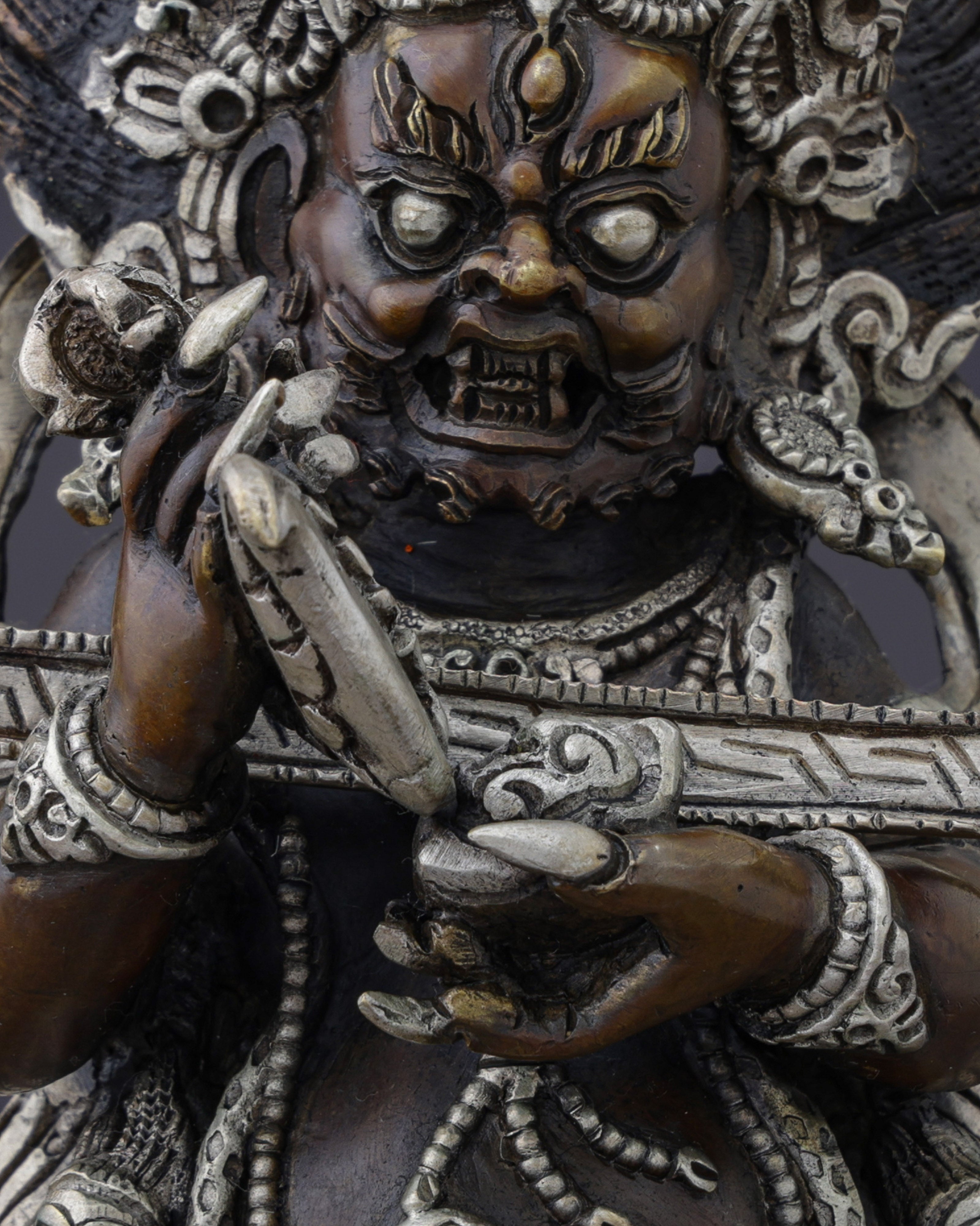 Fierce Protector of the Sacred Path | Handcrafted Oxidized Sakya Mahakala Statue